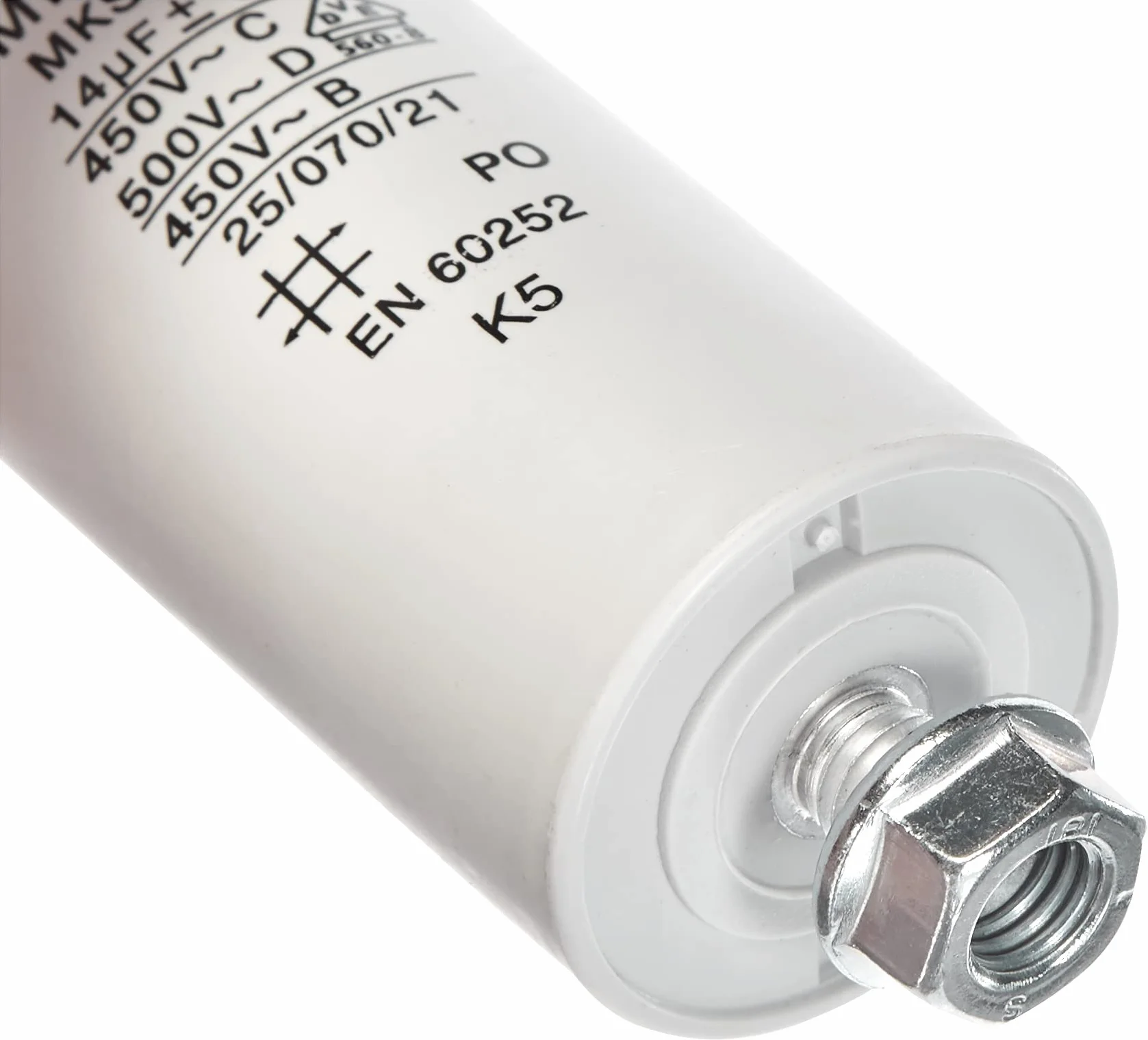 Kondensator rozruchowy silnik kondensator 14µF 450V 35x83mm wtyk M8; Miflex; 14uF