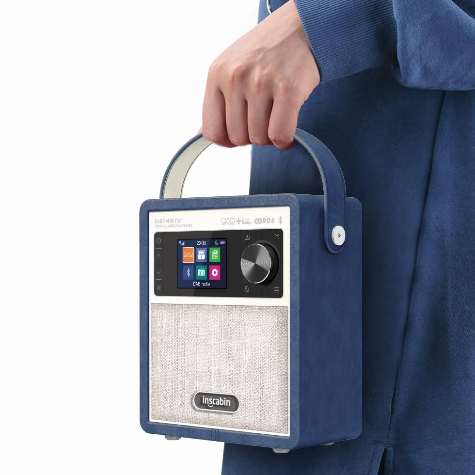P200 Portable DAB/DAB+ FM Digital Radio- Portable Wireless Speaker with Bluetooth,Stereo Sound,Beautiful design,Dual Alarm Clock,Rechargable Battery,Subwoofer (green)