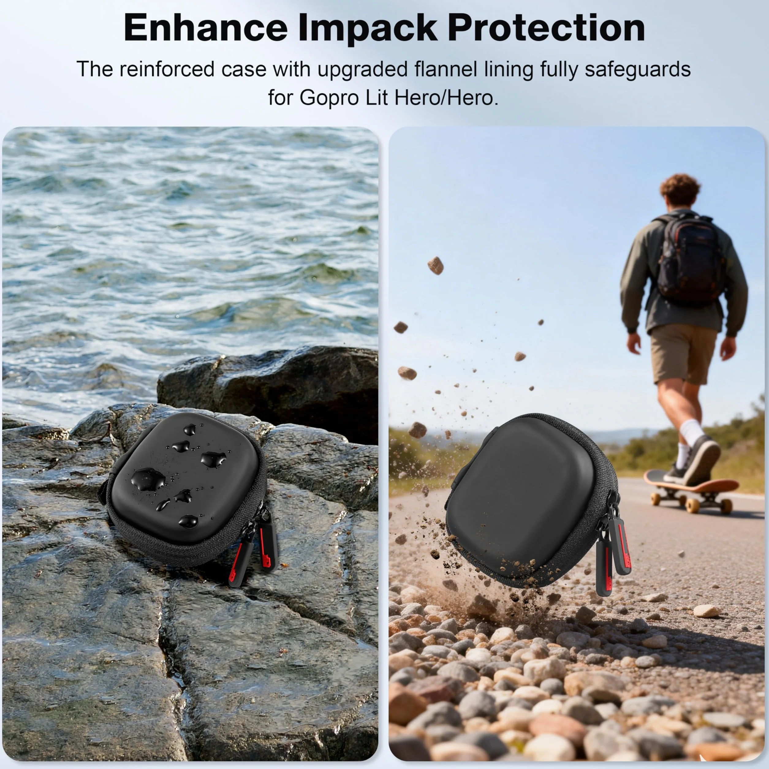 Przenośna walizka do gopro Hero 4K / Lit Akcesoria Hero Hard Shell PU Cover Ochrona przechowywania MINI Torba podróżna Przenośne walizki z karabiną Kamera akcji