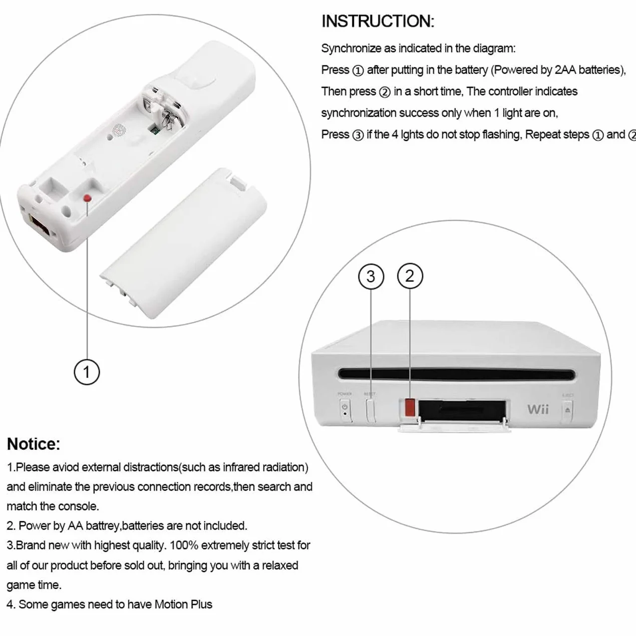 Mribo Wii Controller, pilot do gier kompatybilny z Nintendo Wii/Wii U, z bezpłatnym silikonowym etui i paskiem na nadgarstek