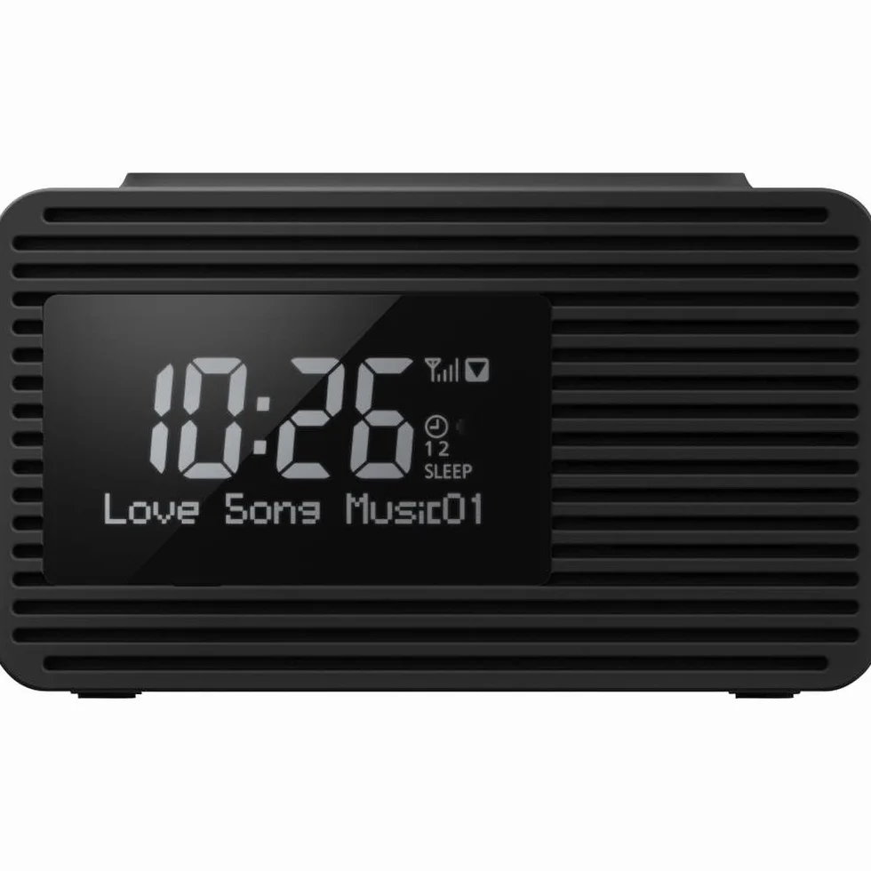 Panasonic RC-D8 radio DAB+ z budzikiem (możliwość zapisania 10 stacji, ładowanie smartfonów USB, duży wyświetlacz, głośnik o średnicy 5cm), czarne