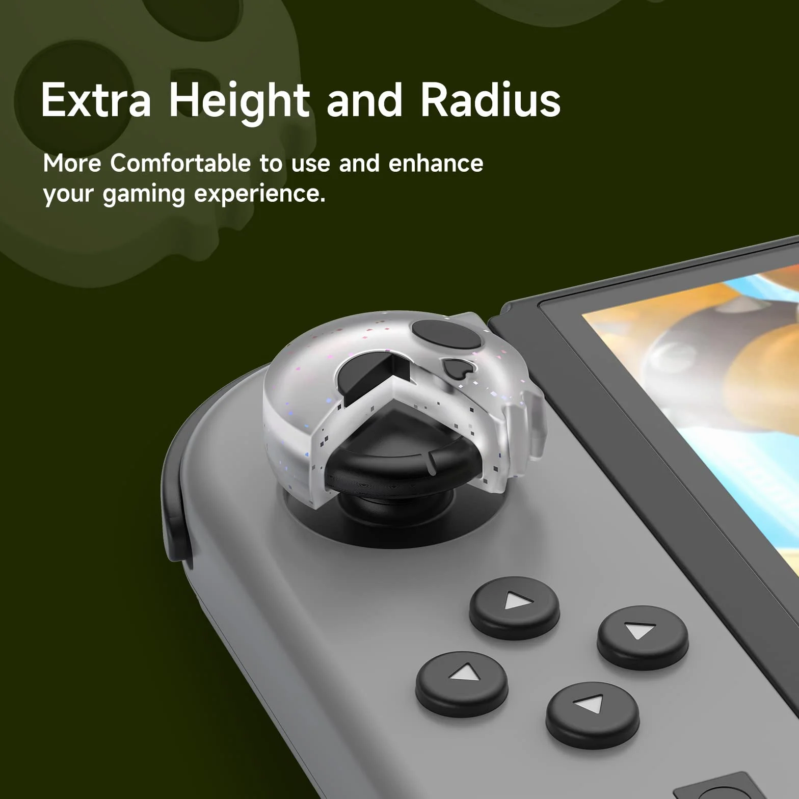 JINGDU Nintendo Switch Joy Silikonowe osłony analogowe z 4 szt. Joystick Caps Kit do przełączników/przełączników OLED/Switch Lite, czaszka