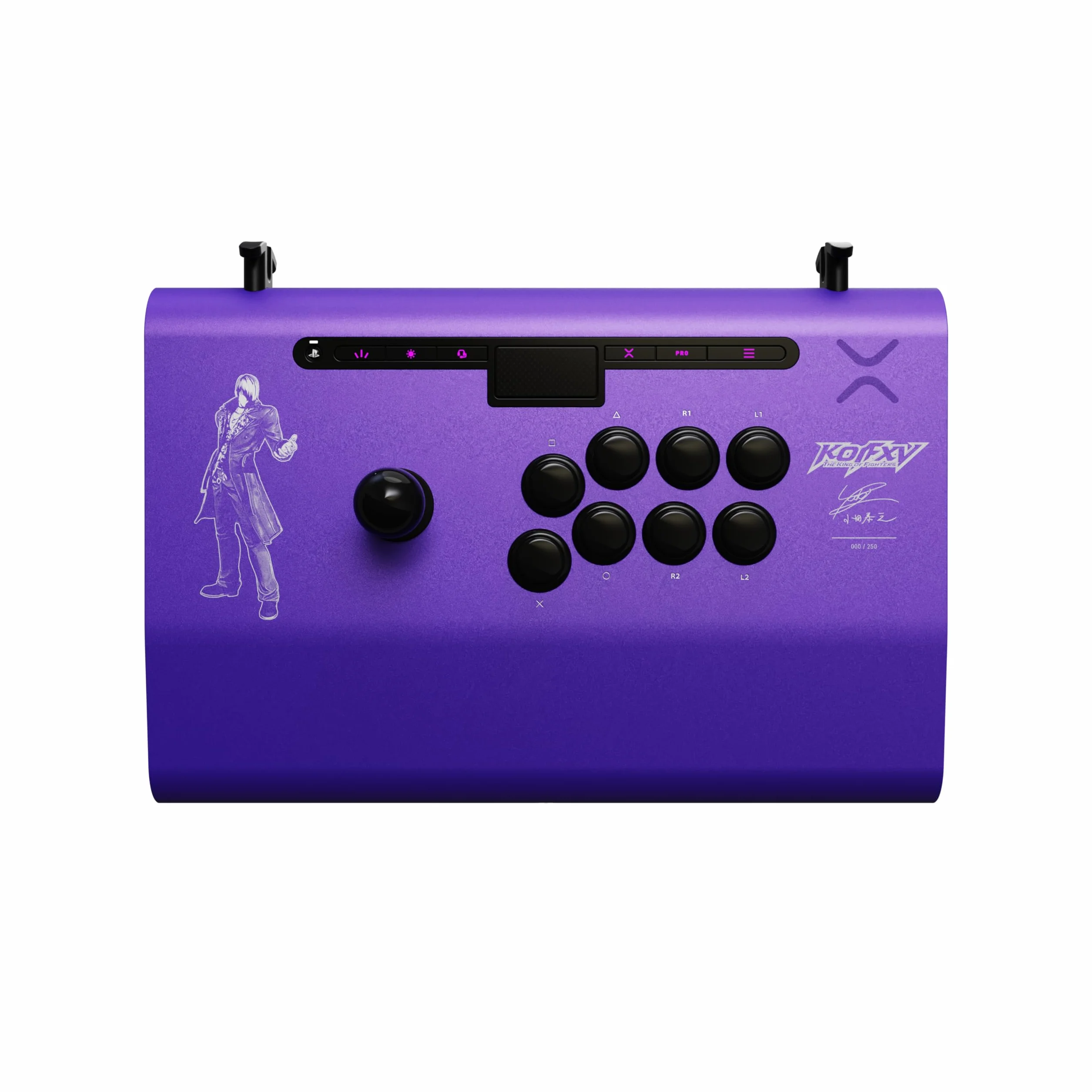 PDP Victrix Pro FS Playstation Fight Stick for PS4, PS5, PC, Durable Aluminum, Sanwa Denshi Buttons, Ergonomic Wrist Slope, Detachable Joystick, Tournament Grade for Fighting Games KOF Iori