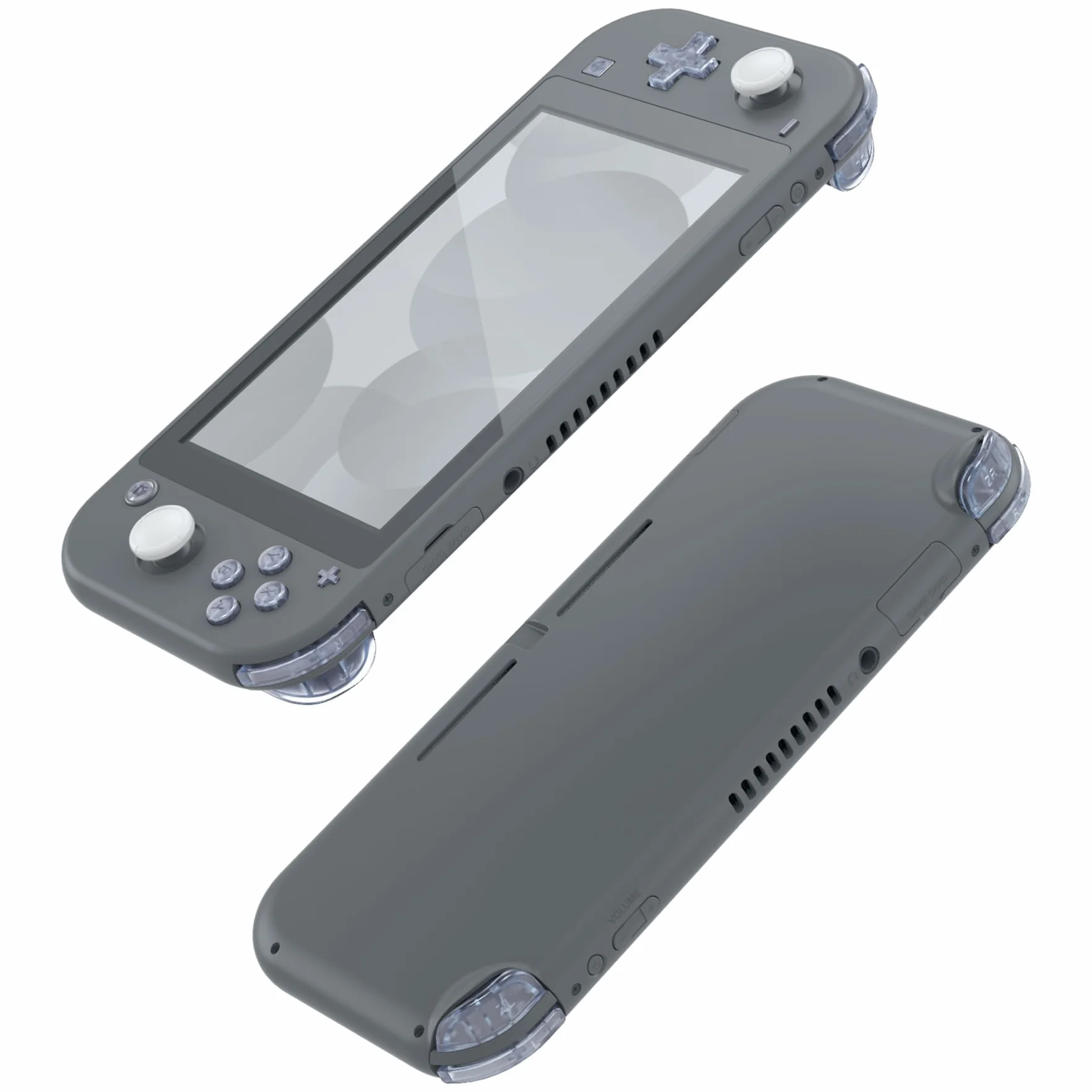 eXtremeRate Przezroczysty niebieski lodowiec zamiennik ABXY Home Capture Plus Minus Keys Dpad L R ZL ZR wyzwalacz do Nintendo Switch Lite, pełny zestaw przycisków zestawy naprawcze z narzędziami do