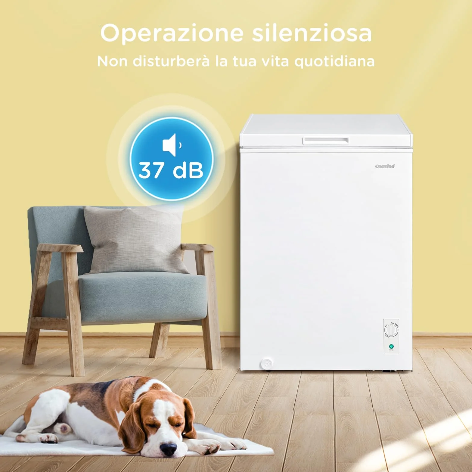 COMFEE' RCC146WH2EU(E) 143L Wolnostojący zamrażarka lodówka konwersja sprężarka inwerterowa biały