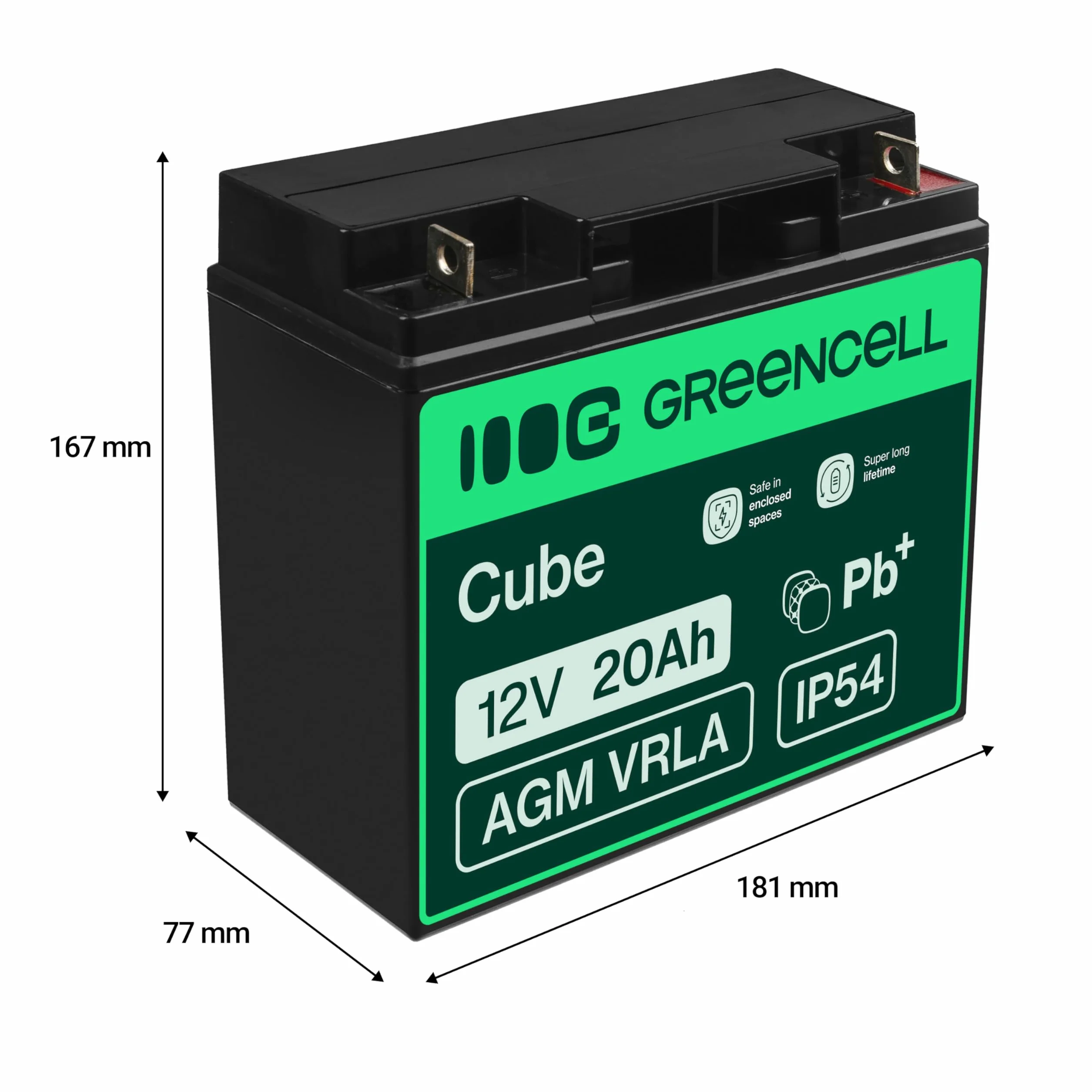 Green Cell 12V 20Ah (11mm) 20000mAh AGM Bateria