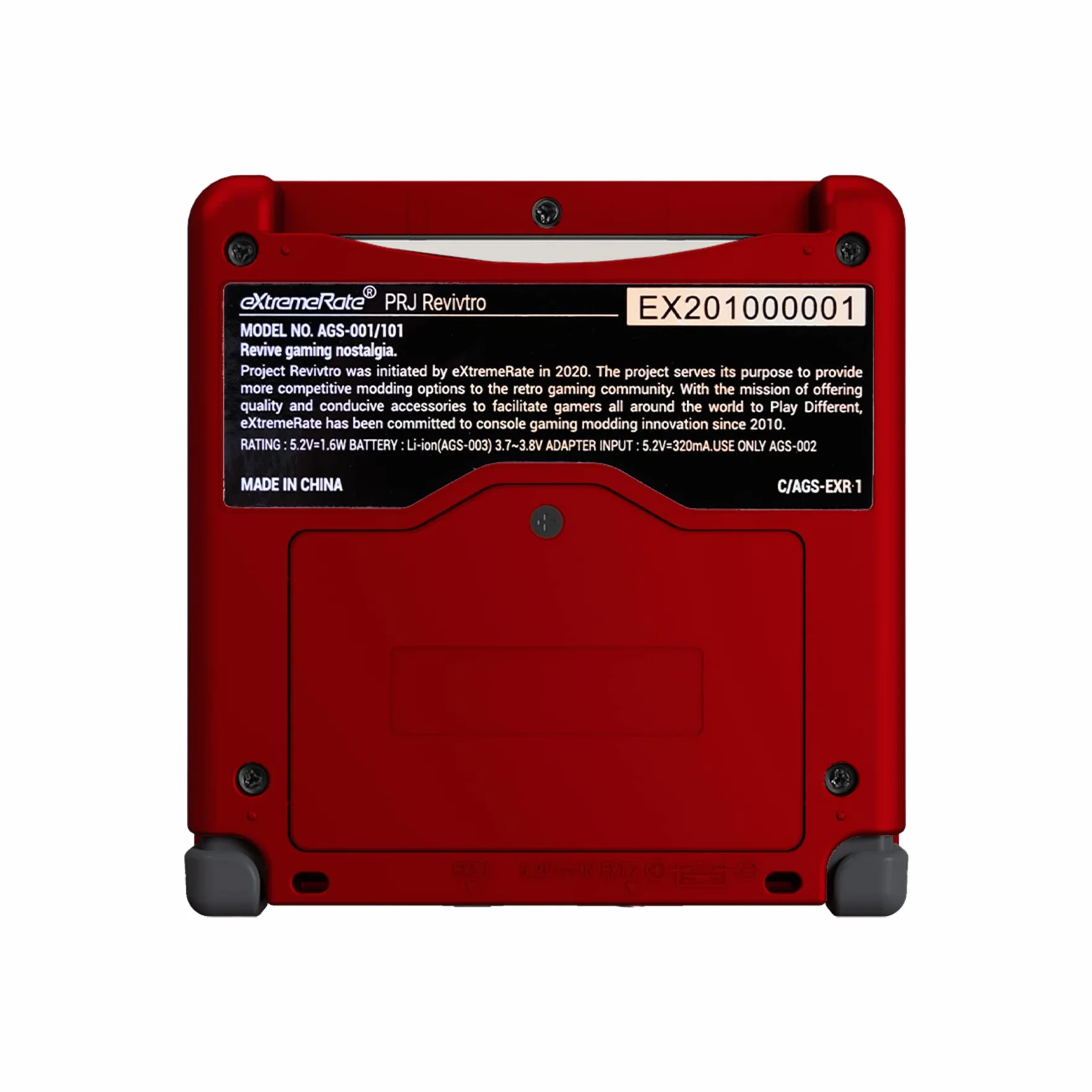 eXtremeRate Szkarłatny Czerwony Soft Touch Housing Shell dla Gameboy Advance SP GBA SP IPS Ready