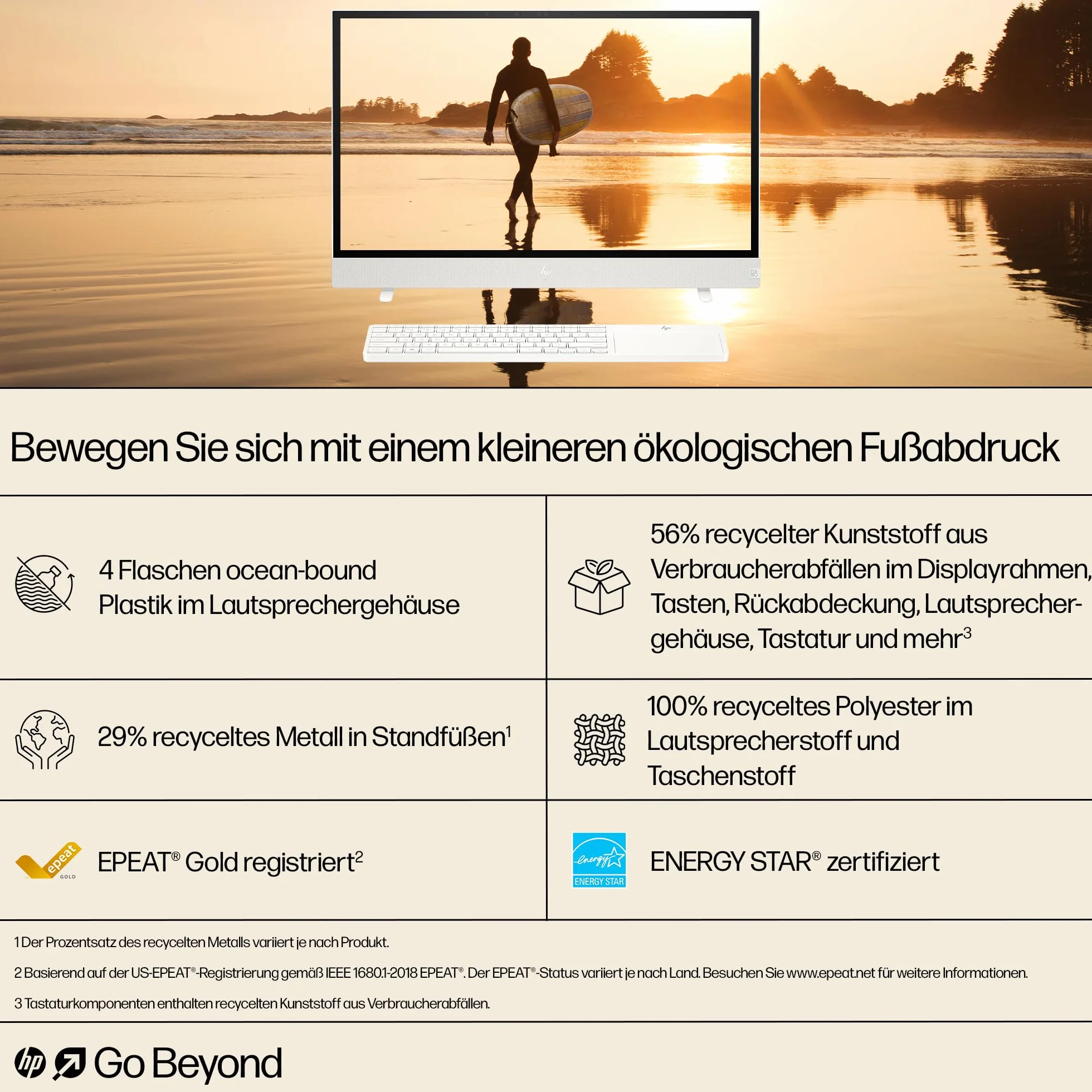 HP Envy Move All-in-One PC, wyświetlacz QHD 23,8", Intel Core i5-1335U, 16 GB DDR5 RAM, 512 GB SSD, karta graficzna Intel UHD, Windows 11 Home, biały