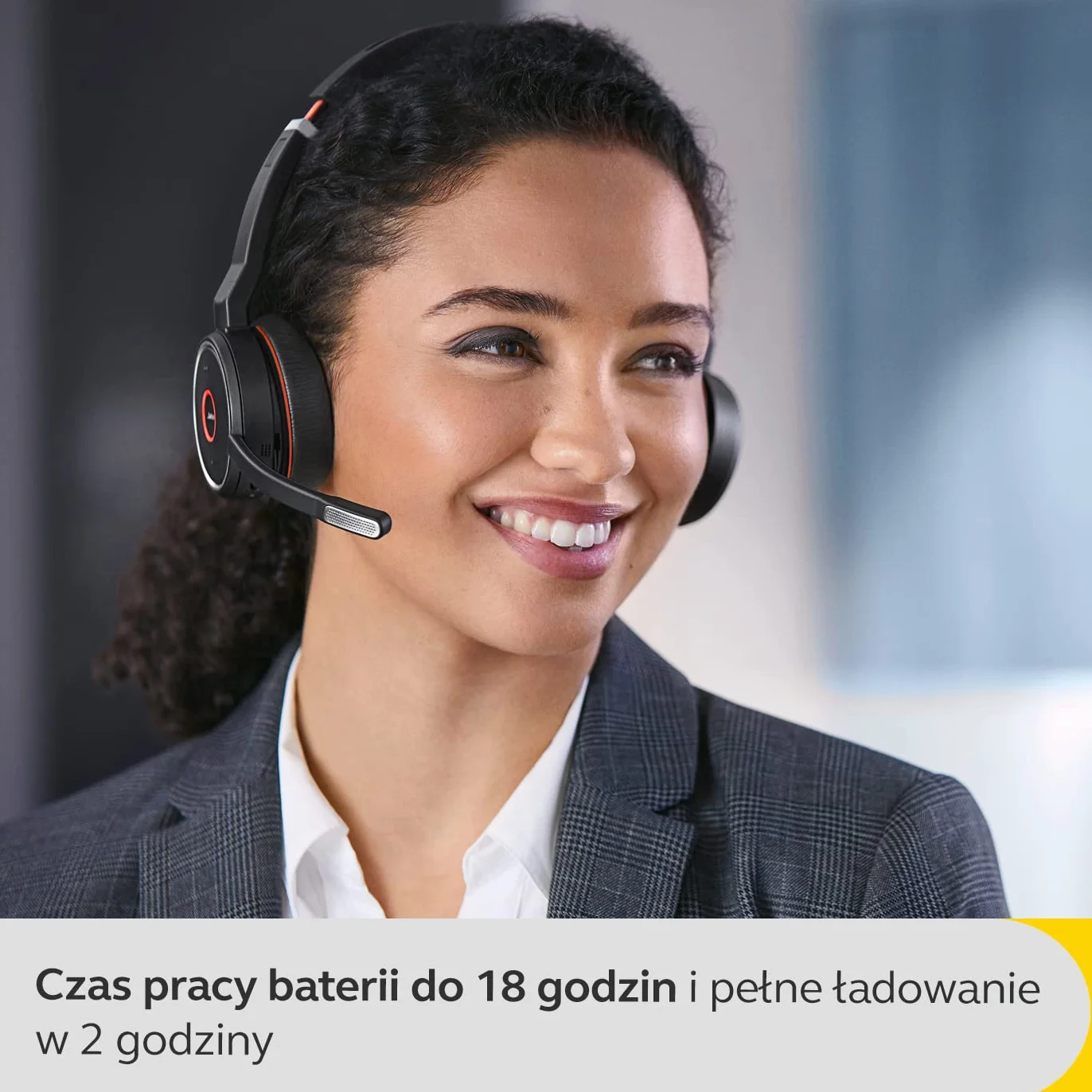 Jabra Evolve 75 SE - bezprzewodowy zestaw słuchawkowy Bluetooth stereo - z mikrofonem i aktywną redukcją szumów - certyfikat MS Teams, współpracuje ze wszystkimi platformami - czarny