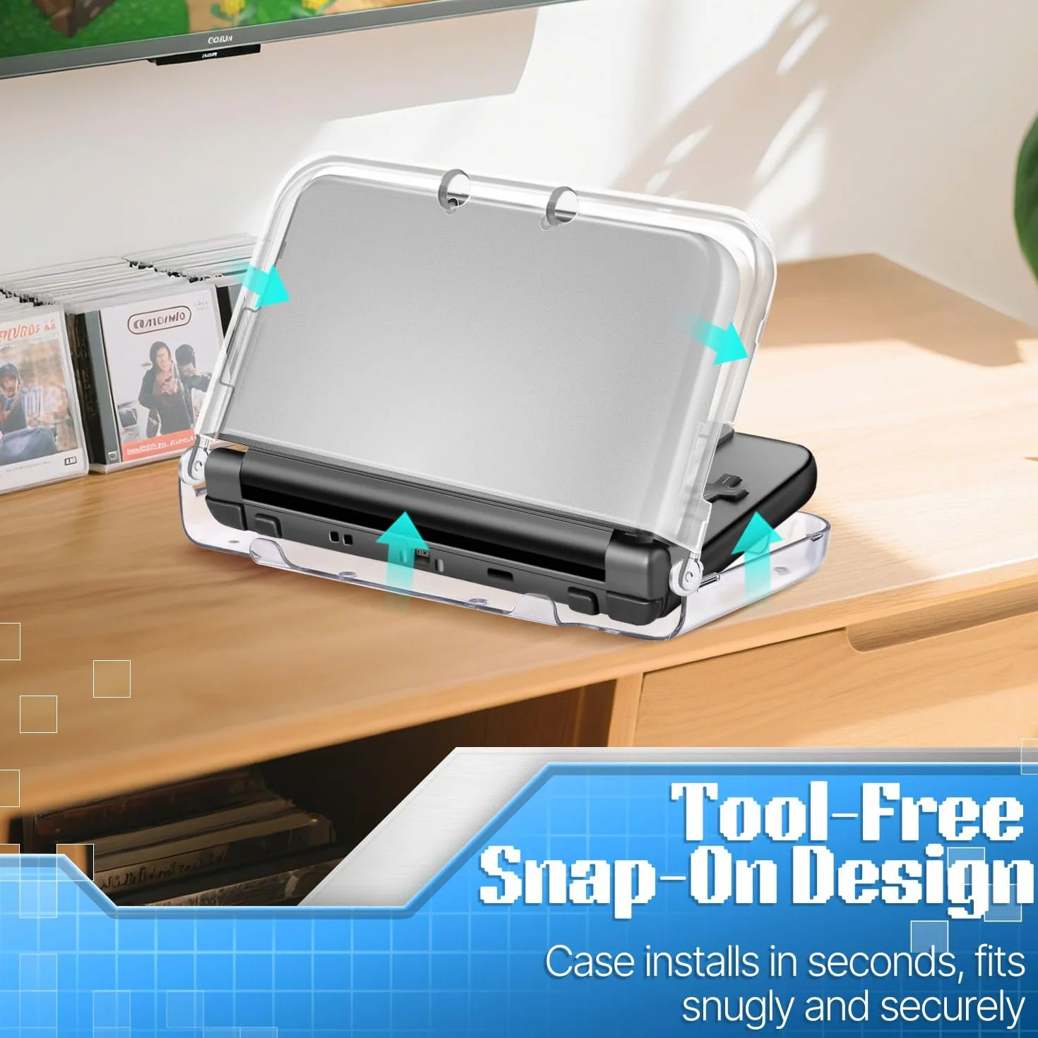 Etui TNP kompatybilne z [NOWOŚĆ Nintendo 3DS XL LL 2015] - Ultra przezroczysta przezroczysta twarda obudowa ochronna skórka do nowego Nintendo 3DS XL / 3DS LL 2015 [nowa zmodyfikowana konstrukcja bez