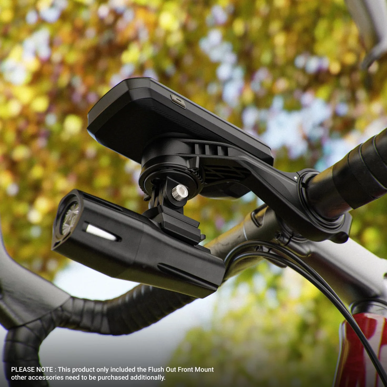 TUSITA Przedni Zlicowane Uchwyt Kompatybilny z Garmin Edge GPS Komputer Rowerowym, Ćwierć Obrotu do Kołnierzem Ciernym Adapter do Mocowania