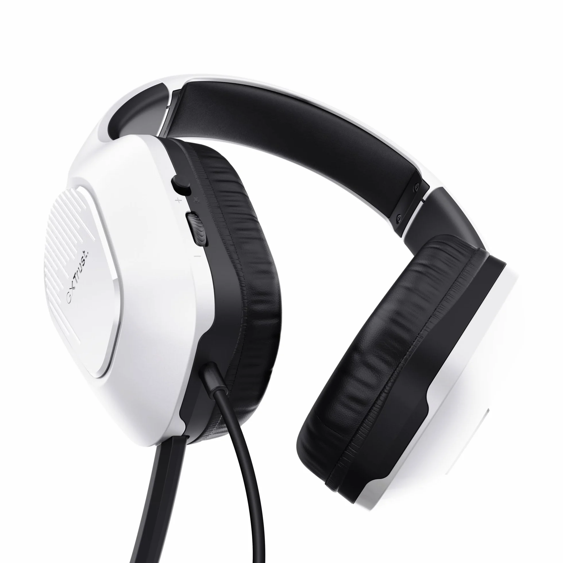 GXTrust 418W Rayne Lekkie Słuchawki Gamingowe PC Xbox PS4 PS5 Switch Smartfon 3.5 mm, Kabel 200cm, Przetworniki 50mm, Odchylany Mikrofon, Przewodowy Zestaw Słuchawkowy Wokółuszny, Biały