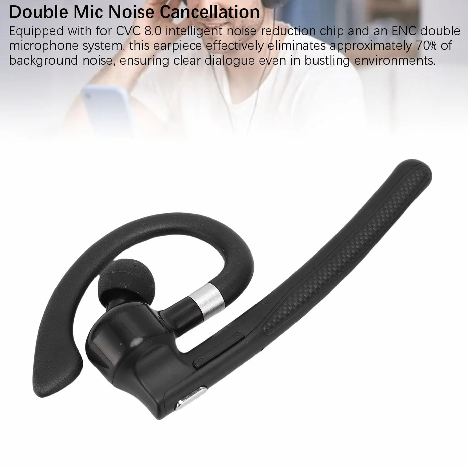 LICAEVEY Zestaw Słuchawkowy Bluetooth V5.4, Bezprzewodowa Słuchawka Bluetooth z 500 MAh Obudowa ładowania 6 Godzin Rozmowy Wbudowany w Hałas Anulując Słuchawki Podwójne Mikrofon dla