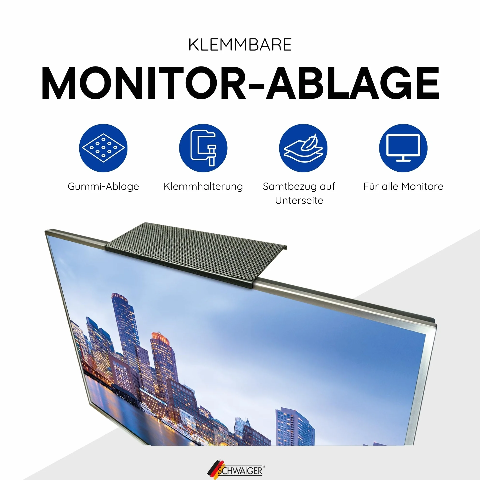 SCHWAIGER 661804 regał pod telewizor stojak na monitory regał na monitory regał multimedialny półka TV nakładka na telewizor uchwyt na głośniki uchwyt reciever 18 cali