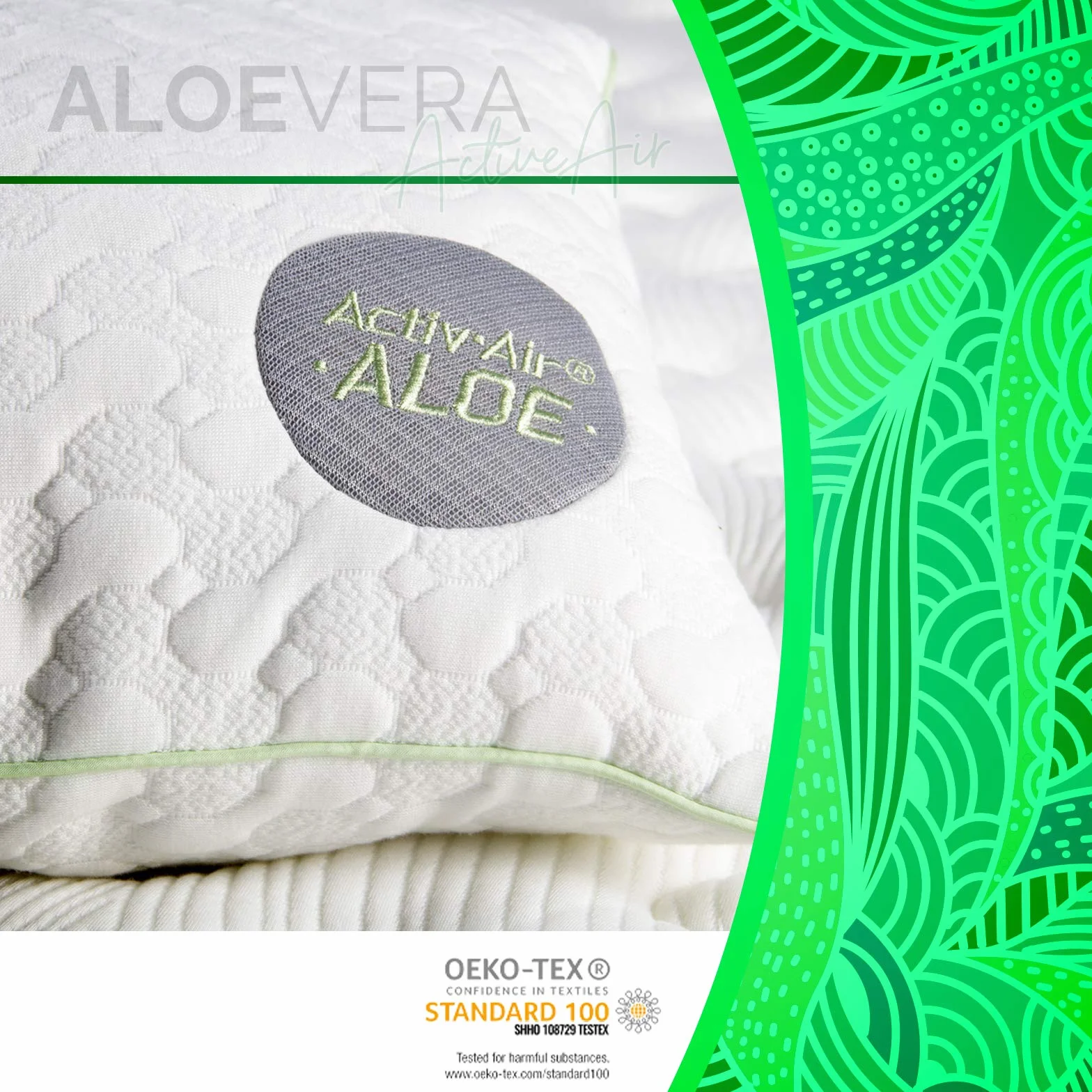 Poduszka Aloe Vera 40 x 80 – przewiewna, do spania na boku