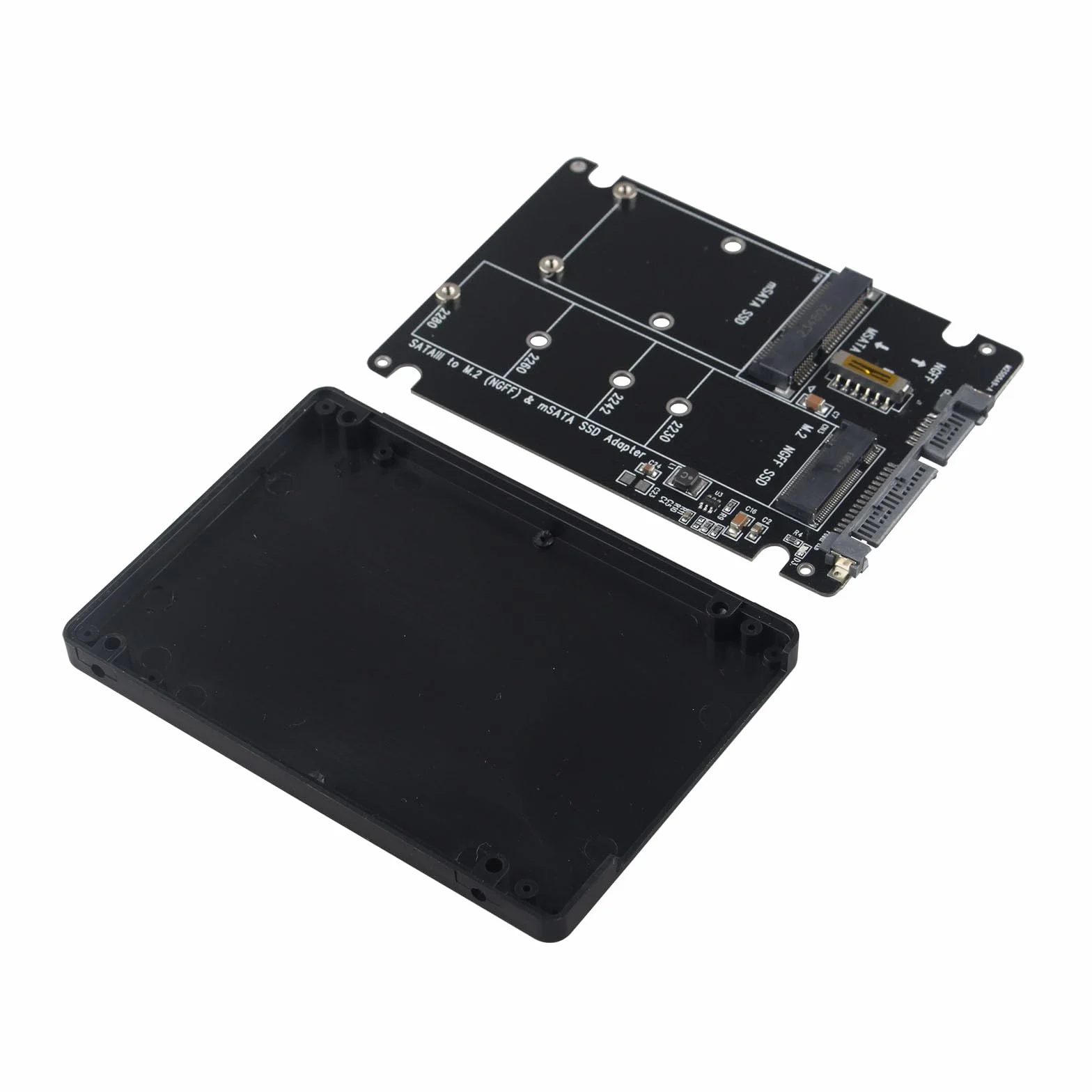 M.2 NGFF mSATA SSD do SATA 3 adapter dysku twardego 2 w 1 - płyta o grubości 7 mm 2,5 cala z uchwytem na klucze B i M 22 piny