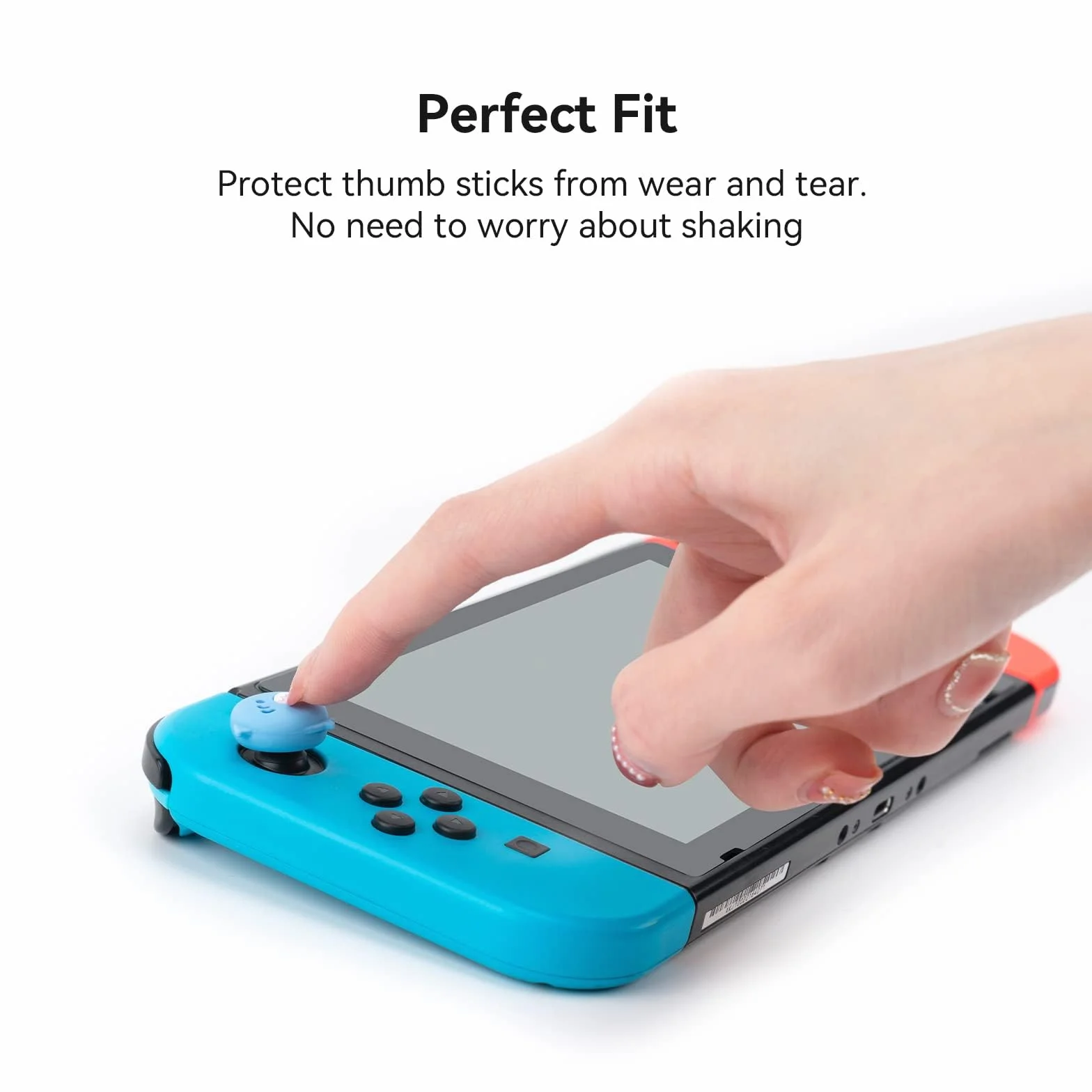 GeekShare Śliczne silikonowe nakładki na kciuki Joystick, osłona joysticka kompatybilna z Switch/OLED/Switch Lite, 4 sztuki - Baby Shark