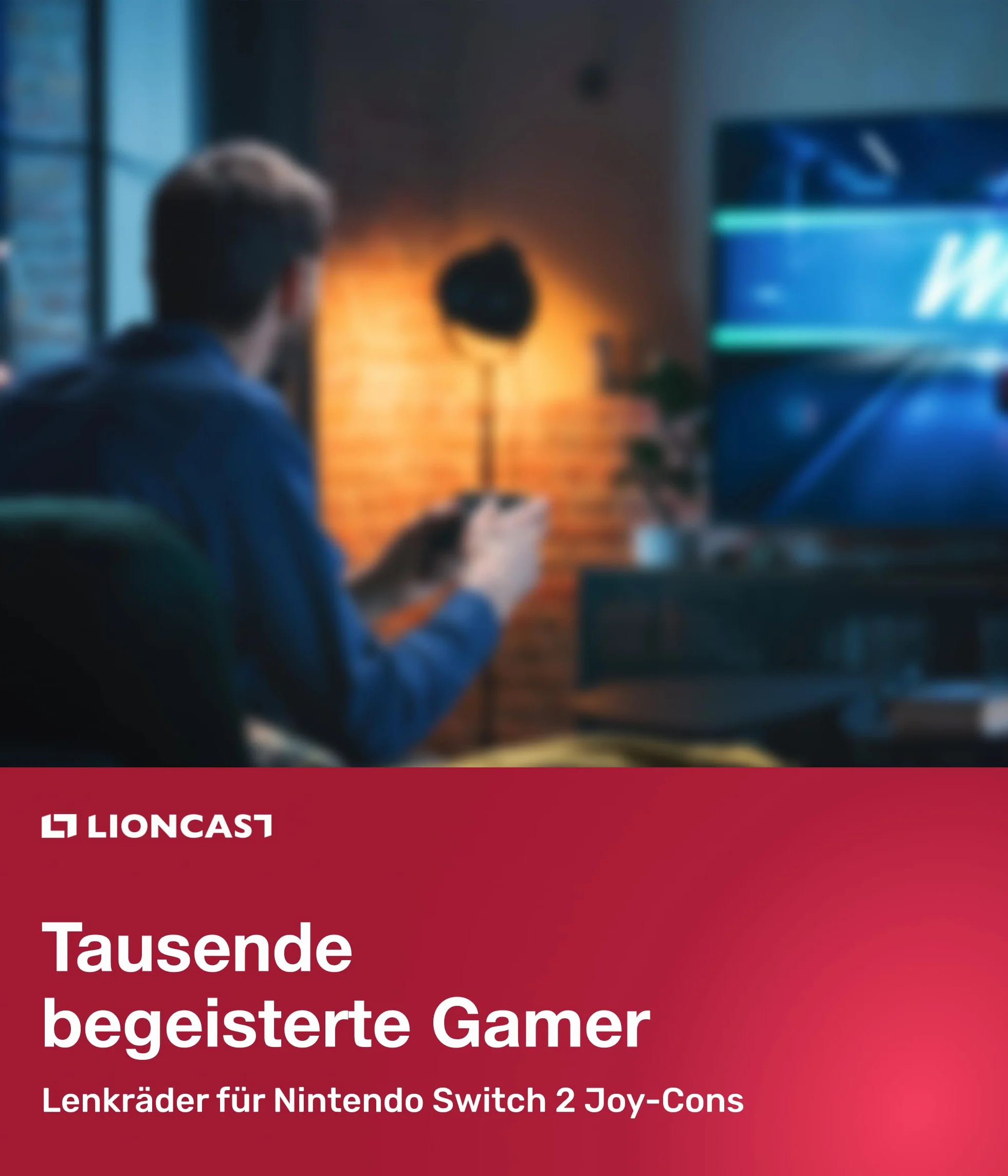 Lioncast kierownica kompatybilna z Nintendo Switch zestaw 2-częściowy z ergonomicznymi uchwytami, kierownica Joy Con Switch 1&2, NSW 1&2 kółka