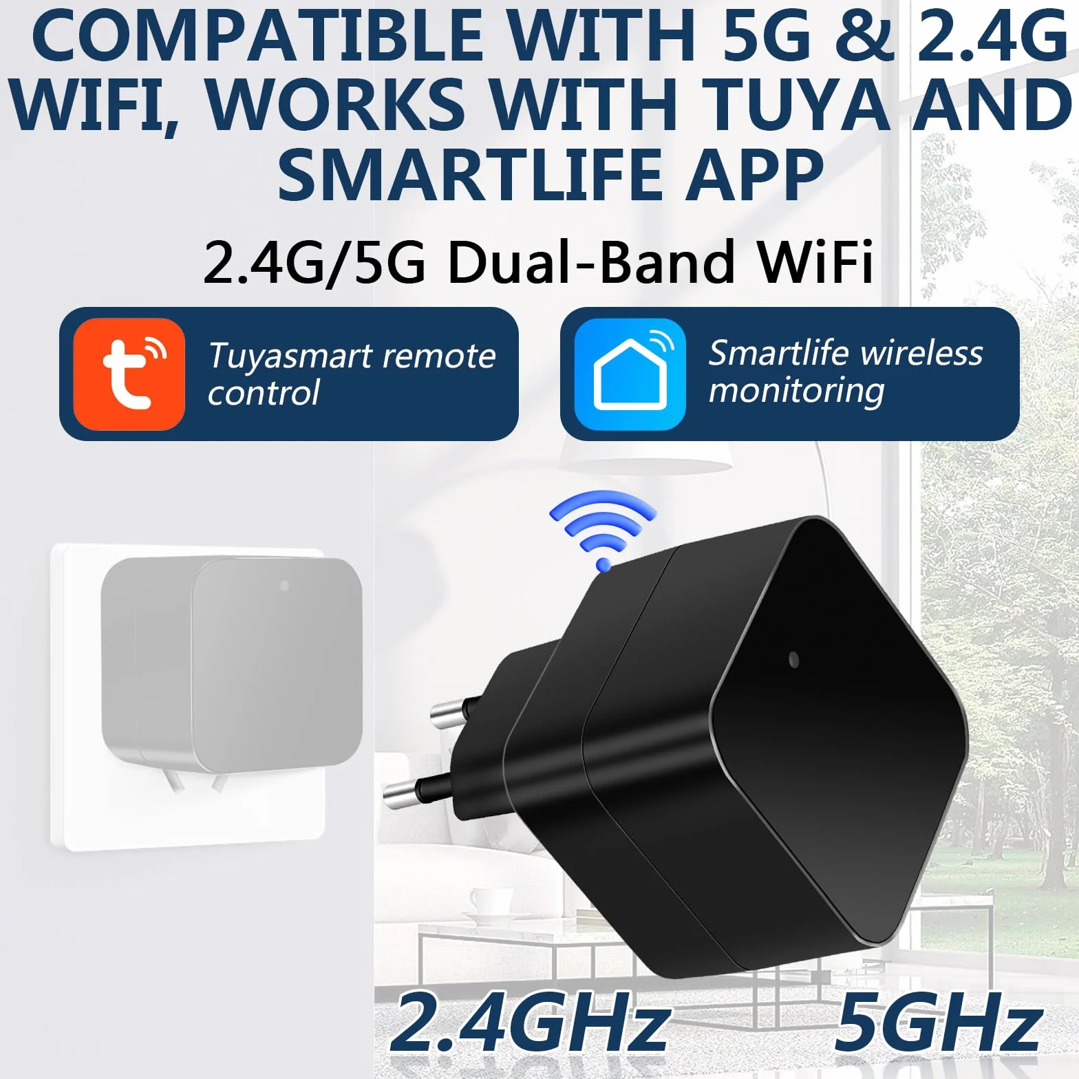 Kamera szpiegowska WiFi 5G, mini bezprzewodowa ukryta kamera 1080P HD, ładowarka USB do mikro szpiegowskiej rejestrator nadzoru miniaturowa kamera zdalna z wykrywaniem ruchu