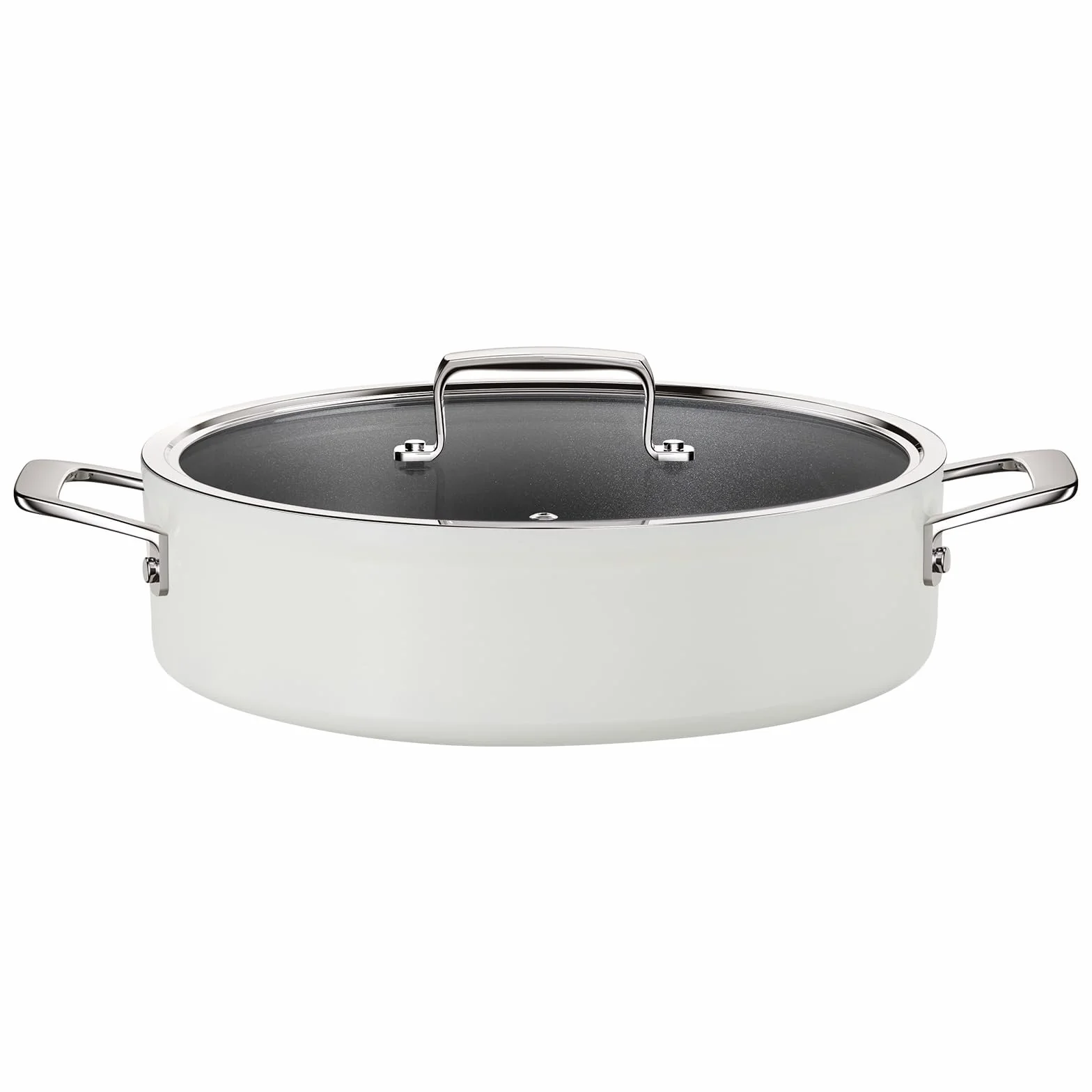 BLAZANT Patelnia do serwowania 28 cm indukcyjna, patelnia do smażenia patelnia do duszenia z pokrywką 4,5 l, powłoka zapobiegająca przywieraniu, nadaje się do wszystkich rodzajów kuchenek, odporna na