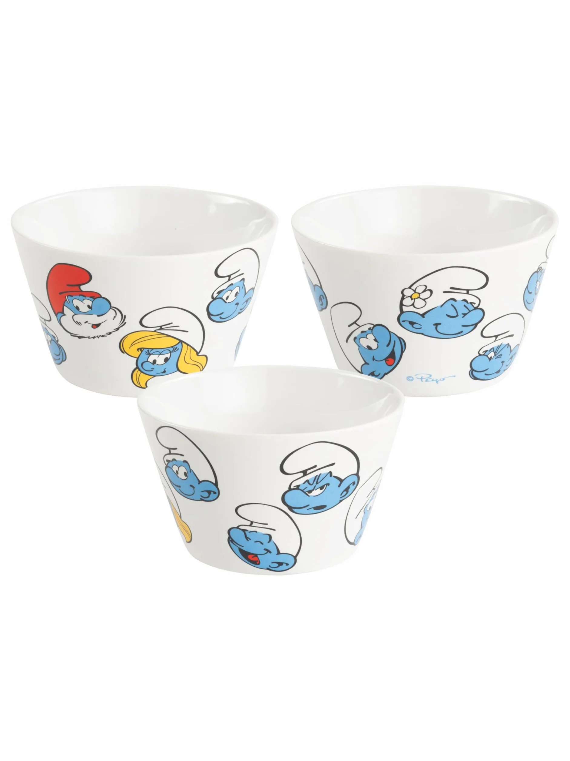 United Labels Smerfy miska - miska na musli miska z porcelany 500 ml biała
