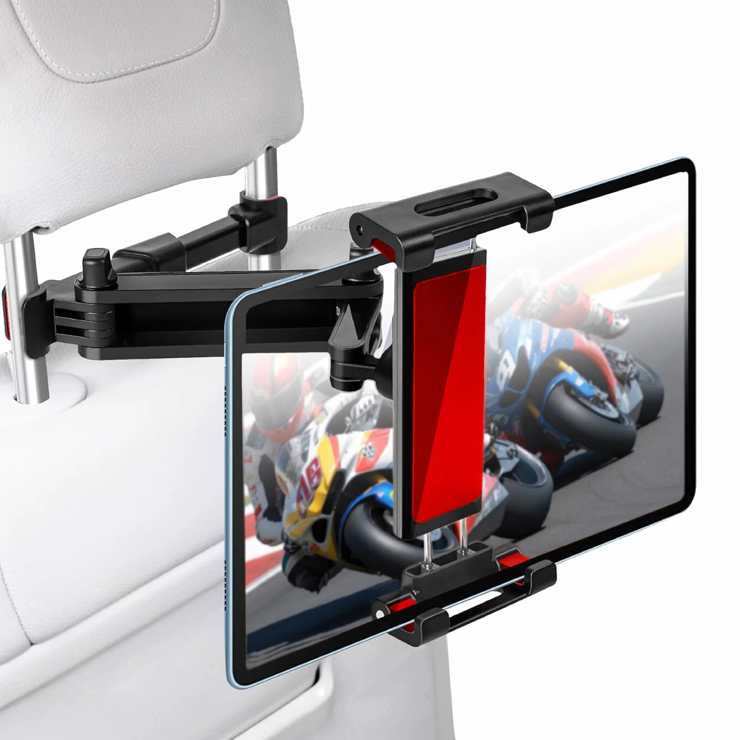 OcioDual Uchwyt samochodowy na tablet OcioDual, zacisk na zagłówek, rozkładany uchwyt samochodowy na tablet, obrót o 360º, utrzymuje telefony i tablety o przekątnej od 4,4" do 11"