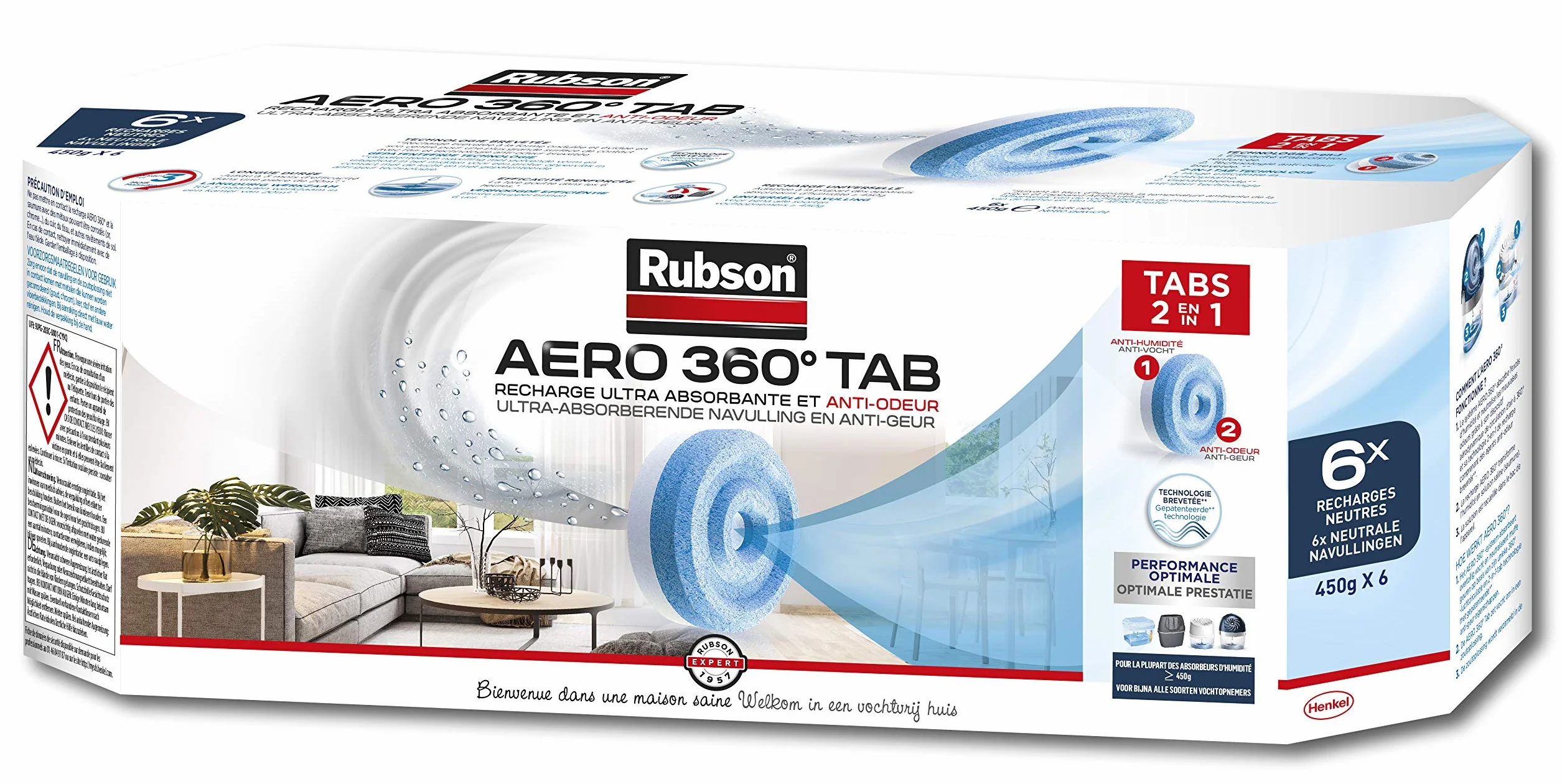 Rubson Neutral Aero 360 do amortyzatora, zestaw 6 wkładów
