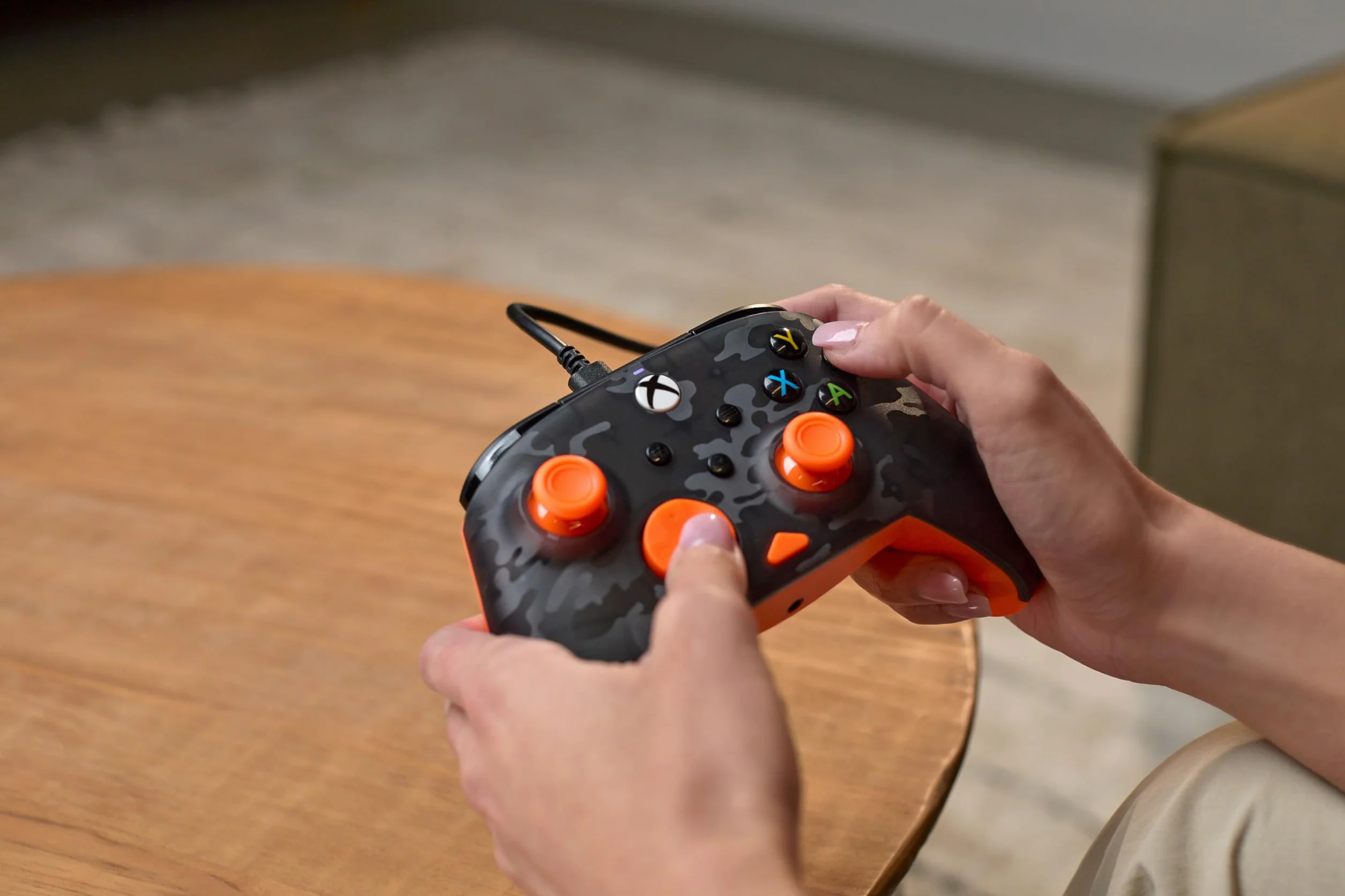 Turtle Beach Rematch Core Ghost Black Camo/Orange Wired – licencjonowany do Xbox Series X i S, Xbox One i komputerów z systemem Windows