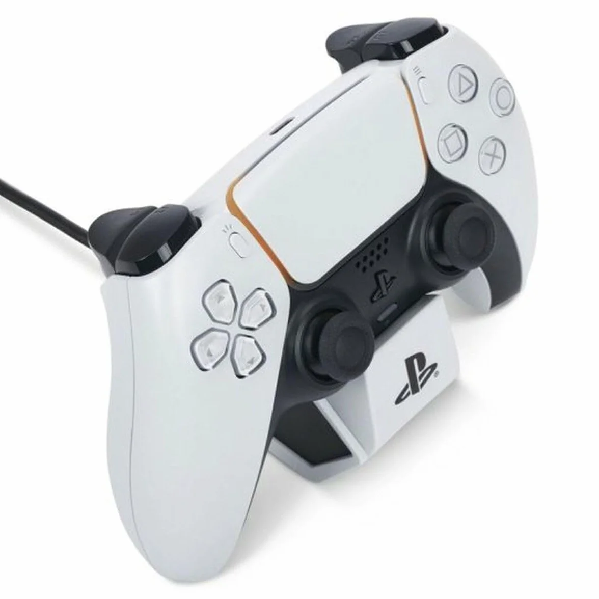 Biała stacja ładująca solo PowerA do kontrolera bezprzewodowego DualSense, Ładowanie kontrolera DualSense, ładowanie, Sony PlayStation, PS5, oficjalnie licencjonowane