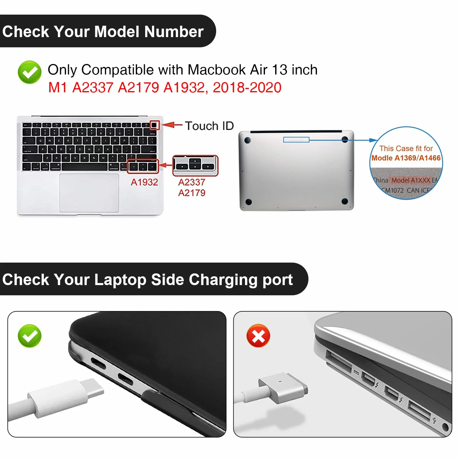 BlueSwan Etui kompatybilne z MacBook Air 13 cali M1 A2337 A2179 A1932, wydanie 2021/2020-2018, matowe etui ochronne i przenośna podkładka pod mysz, matowa czerń