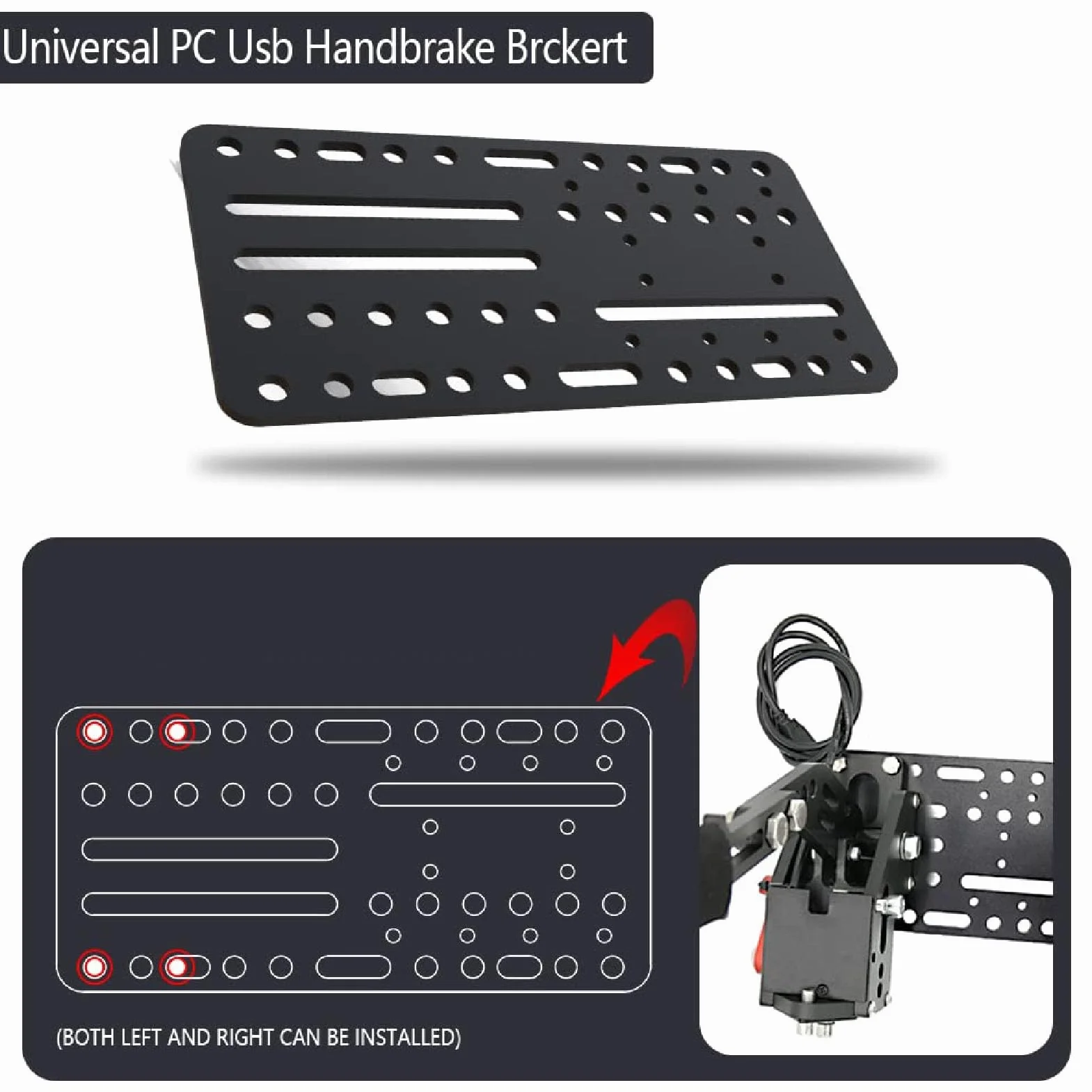 Uniwersalny Uchwyt na Biurko do Dźwigni Zmiany Biegów SIM Racing, Uchwyt na Biurko Hamulca Ręcznego USB, z Wieloma Otworami, do Gier Wyścigowych G27 G25 G29 T500 T300
