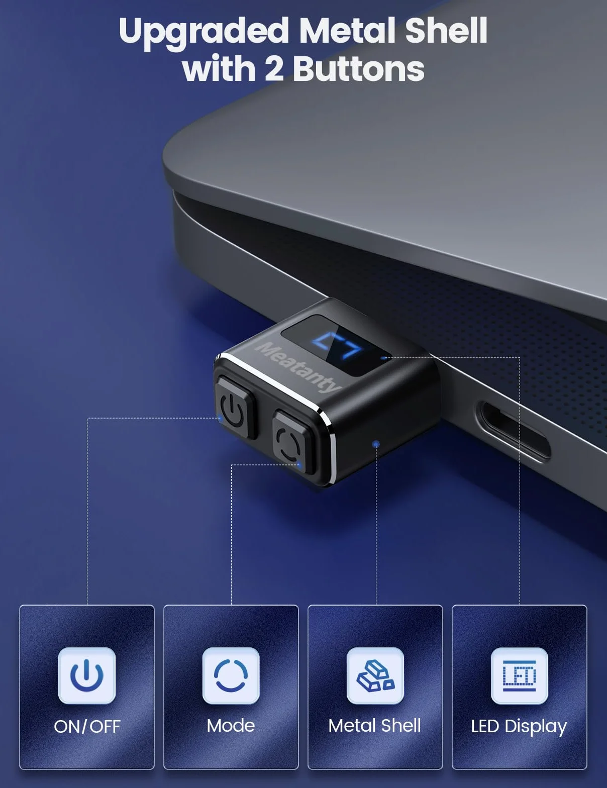 Meatanty Metalowa myszka Tiny Mouse Jiggler – USB Mover Undetectable, automatyczny shaker z ekranem, 3 tryby ruchu, Wiggler Giggler Toggler Toggler do komputera/komputera/laptopa, aktywny, srebrny