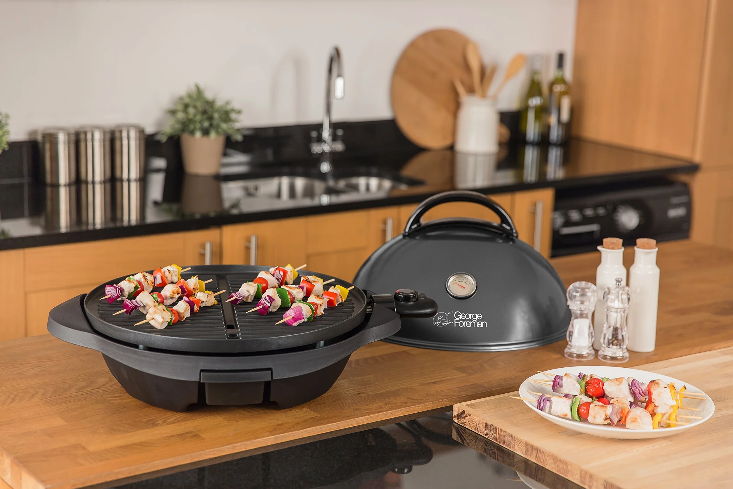 George Foreman Grill elektryczny 2400W 1500cm² nieprzywierający regulacja temperatury czarny