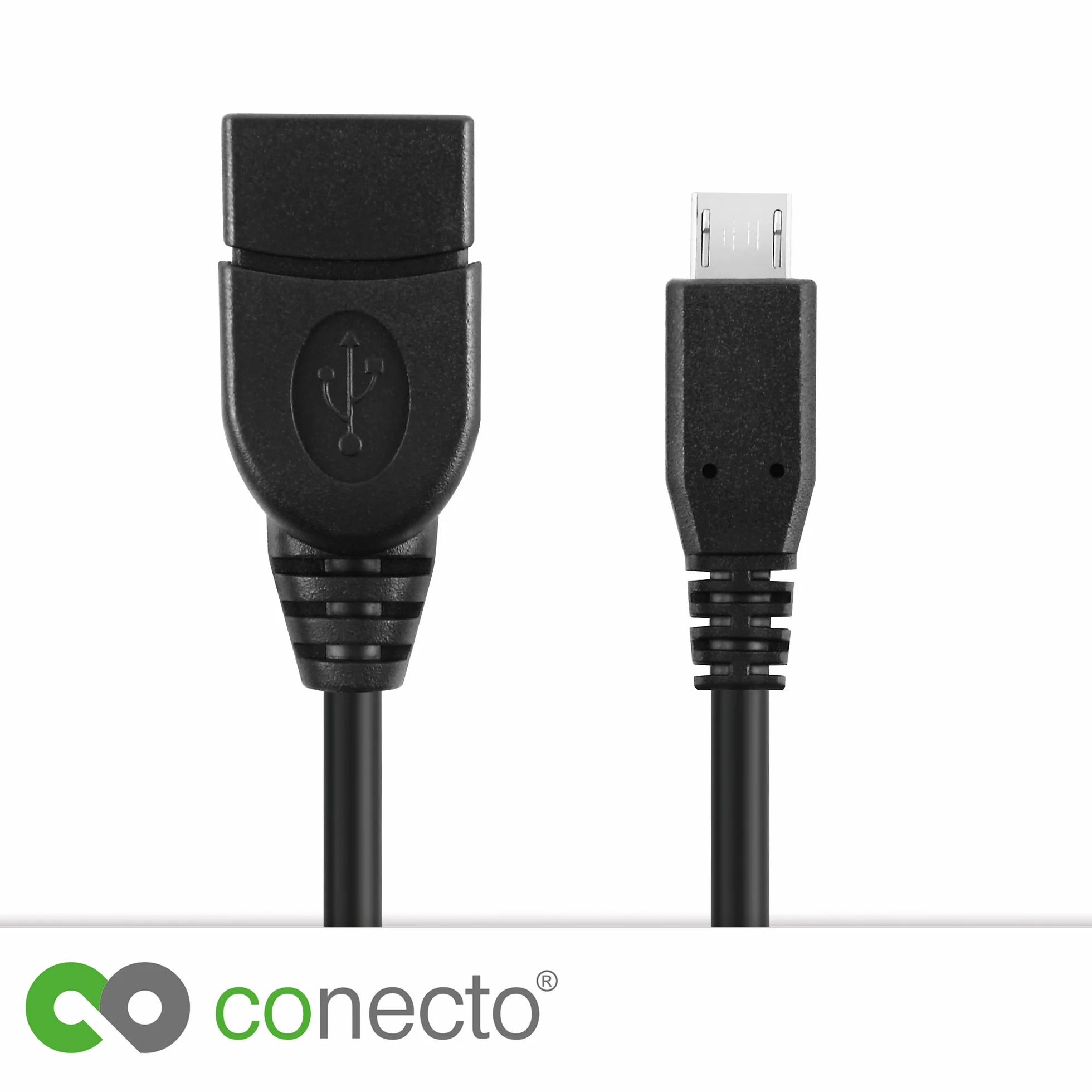 conecto CC20027 USB-OTG kabel adapterowy, wtyczka Micro-USB 2.0 na gniazdo USB typu A, (1 sztuka), 0,15 m