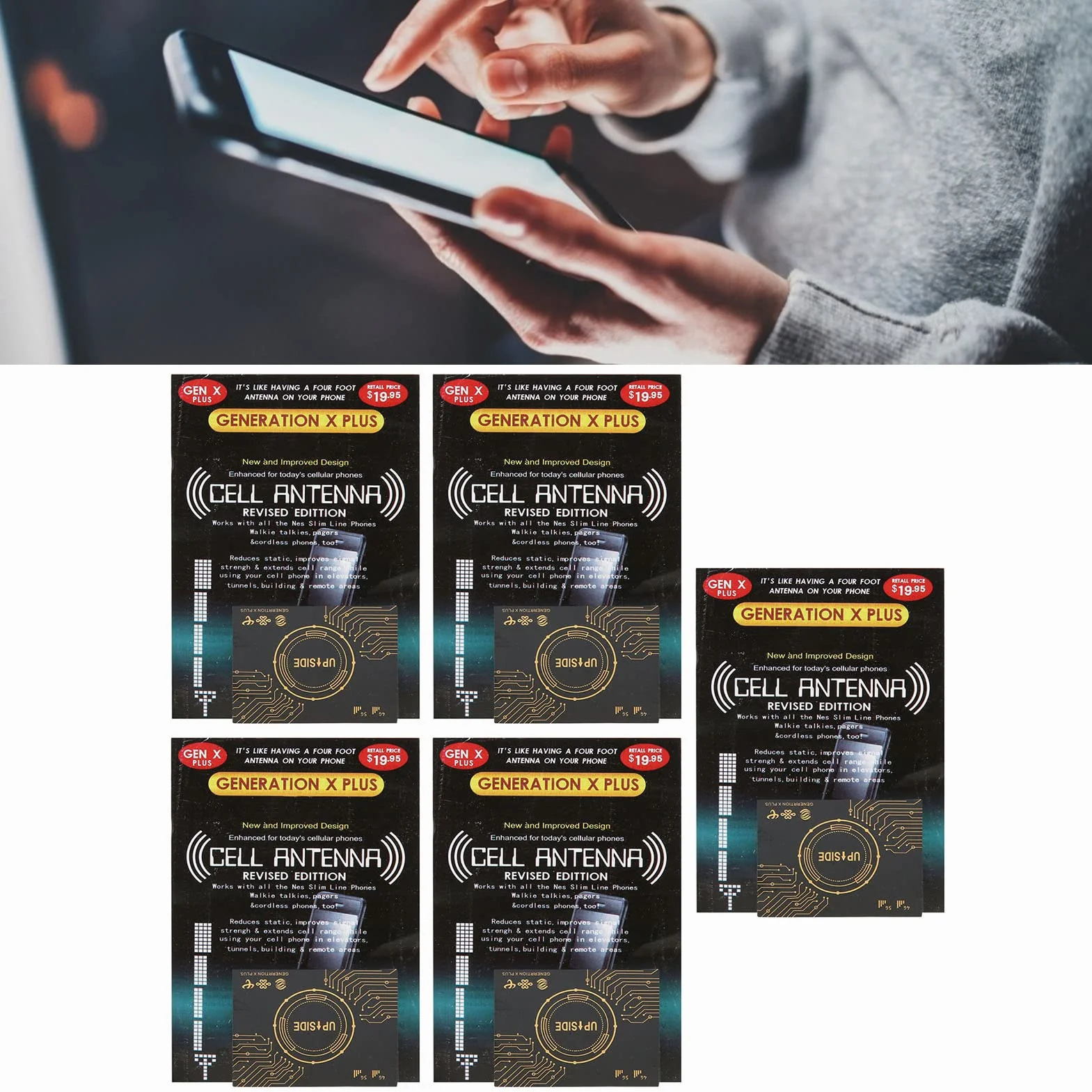 5 PCS Buzzers Naklejka Wzmacniająca sygnał, Samoprzylepny Telefon Wzmacniacz Sygnału Antenowego, Wzmacniacz Sygnału, do Dwukierunkowych Radiotelefonów, Pda's, Domofon,