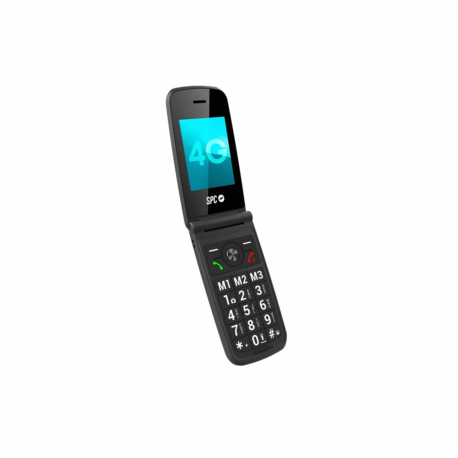 SPC Titan 2 – telefon komórkowy z klapką dla seniorów z 4G, dużymi przyciskami, głośnym dzwonkiem 105 dB i ekranem 2,4 cala, łatwy w użyciu i konfiguracji zdalnej, 3 szybkie wybieranie, czas pracy