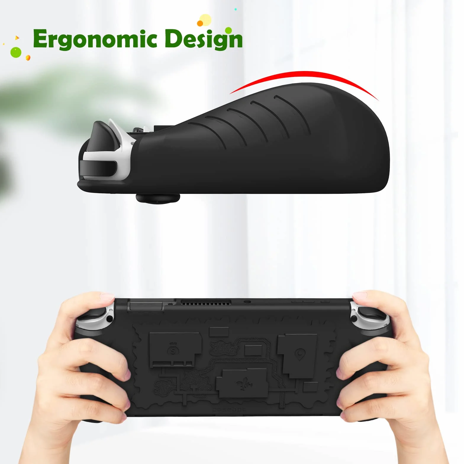 Fintie Etui kompatybilne z Nintendo Switch (model OLED) 2021 – wykonane z miękkiego silikonu, antypoślizgowe, odporne na uderzenia etui ochronne z 3 uchwytami na karty do gry, ergonomiczny uchwyt,