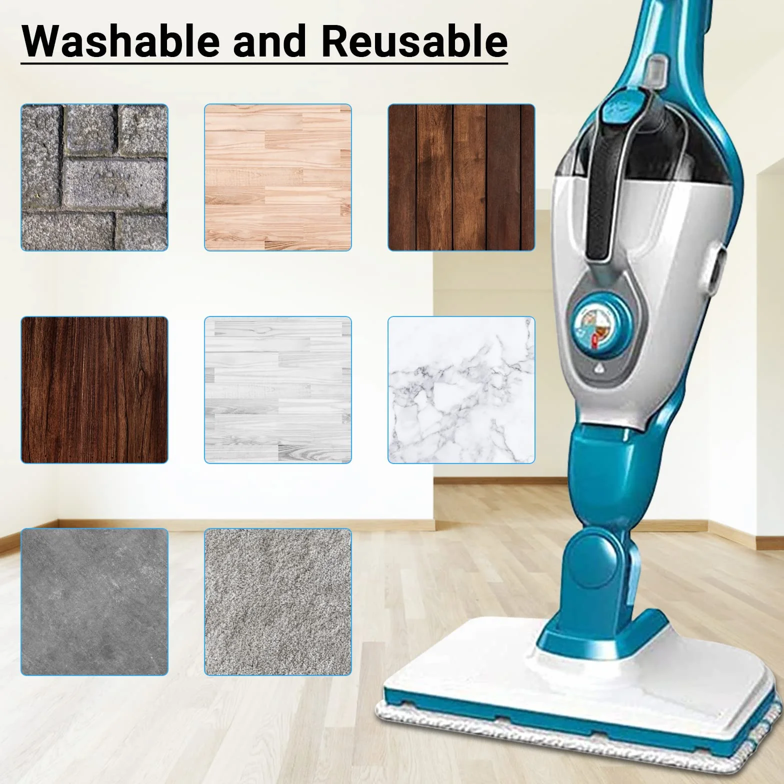 Black Decker zmywalne podkładki z mikrofibry do mopa parowego FSM1500 FSM1600 FSM1610 FSM1620 FSM1630 FSMH162