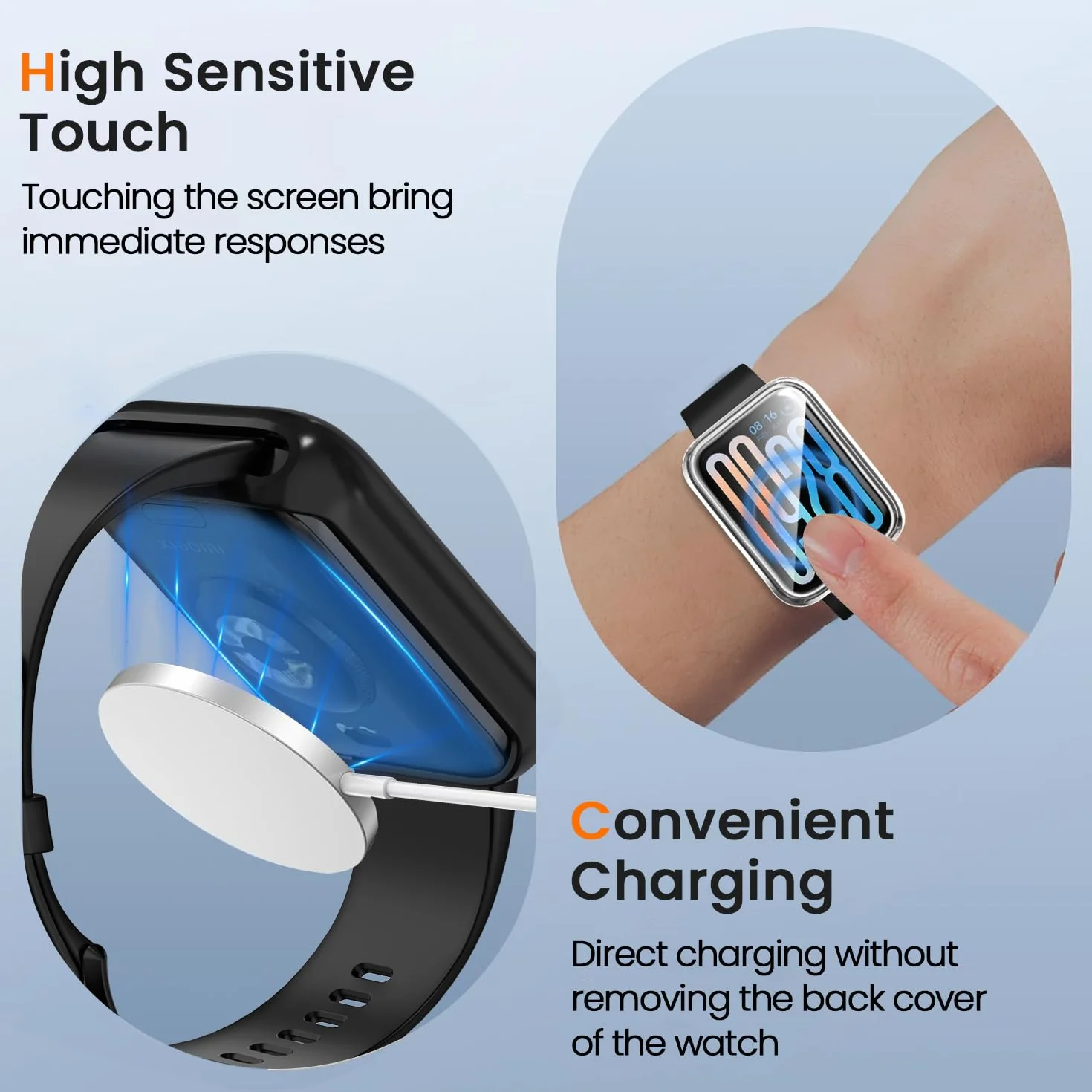 iVoler 3 sztuki przezroczystego etui z folią ochronną do Xiaomi Smart Band 9 Pro/Xiaomi Mi Band 9 Pro, pełne pokrycie, ultra cienki miękki futerał TPU, 2 przezroczyste 1 czarny