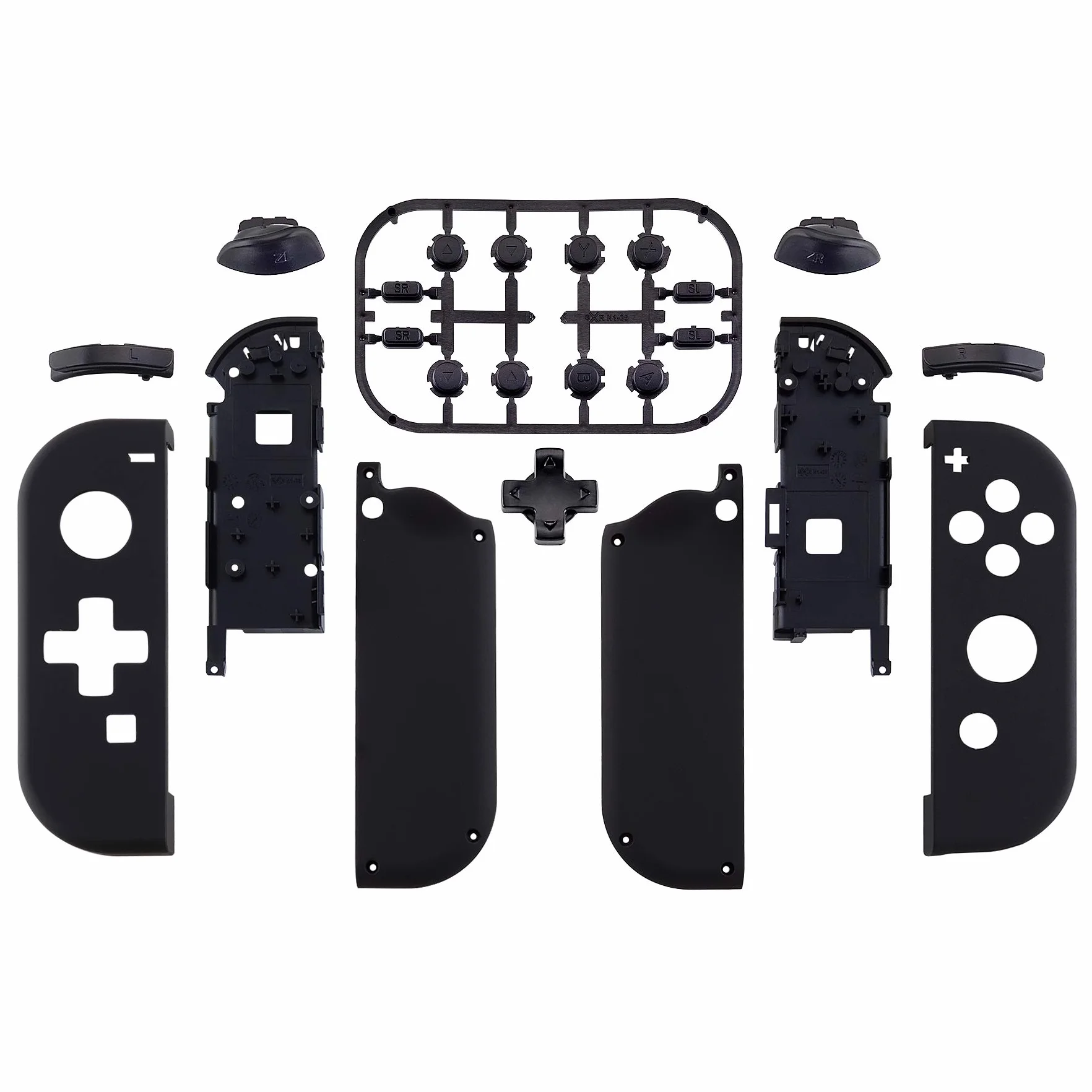 eXtremeRate Soft Touch Czarny Joycon (Wersja D-Pad) Handheld Controller Housing z Pełnymi Przyciskami, DIY Wymiana Shell Case dla Nintendo Switch & Switch OLED Model Joy-Con – Console Shell Nie Jest Dołączona