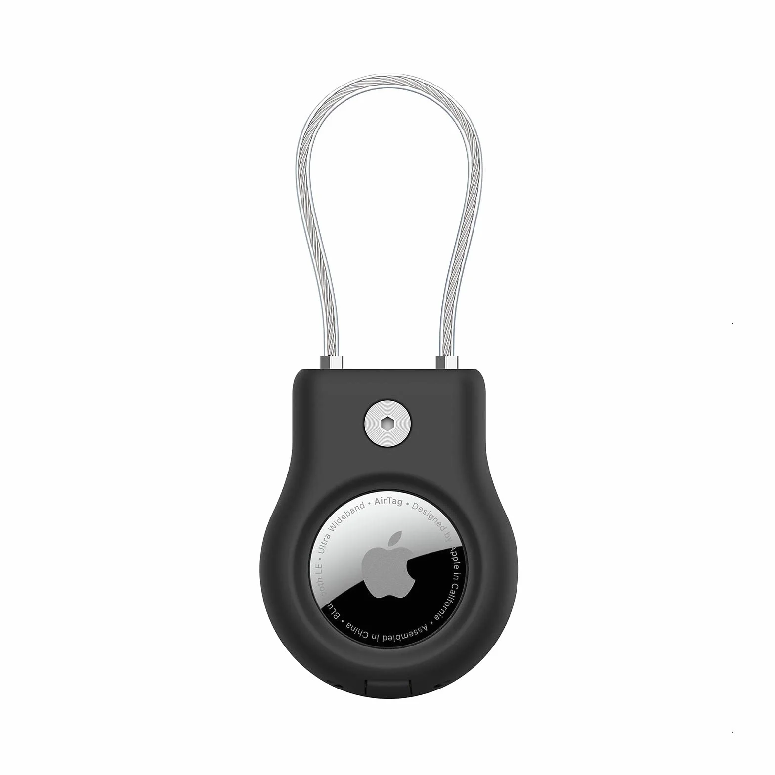 Belkin AirTag etui z kablem przewodowym, bezpieczne mocowanie osłona ochronna na etykietę powietrzną, odporna na zarysowania, akcesoria AirTag, czarna, Czarny, Normal