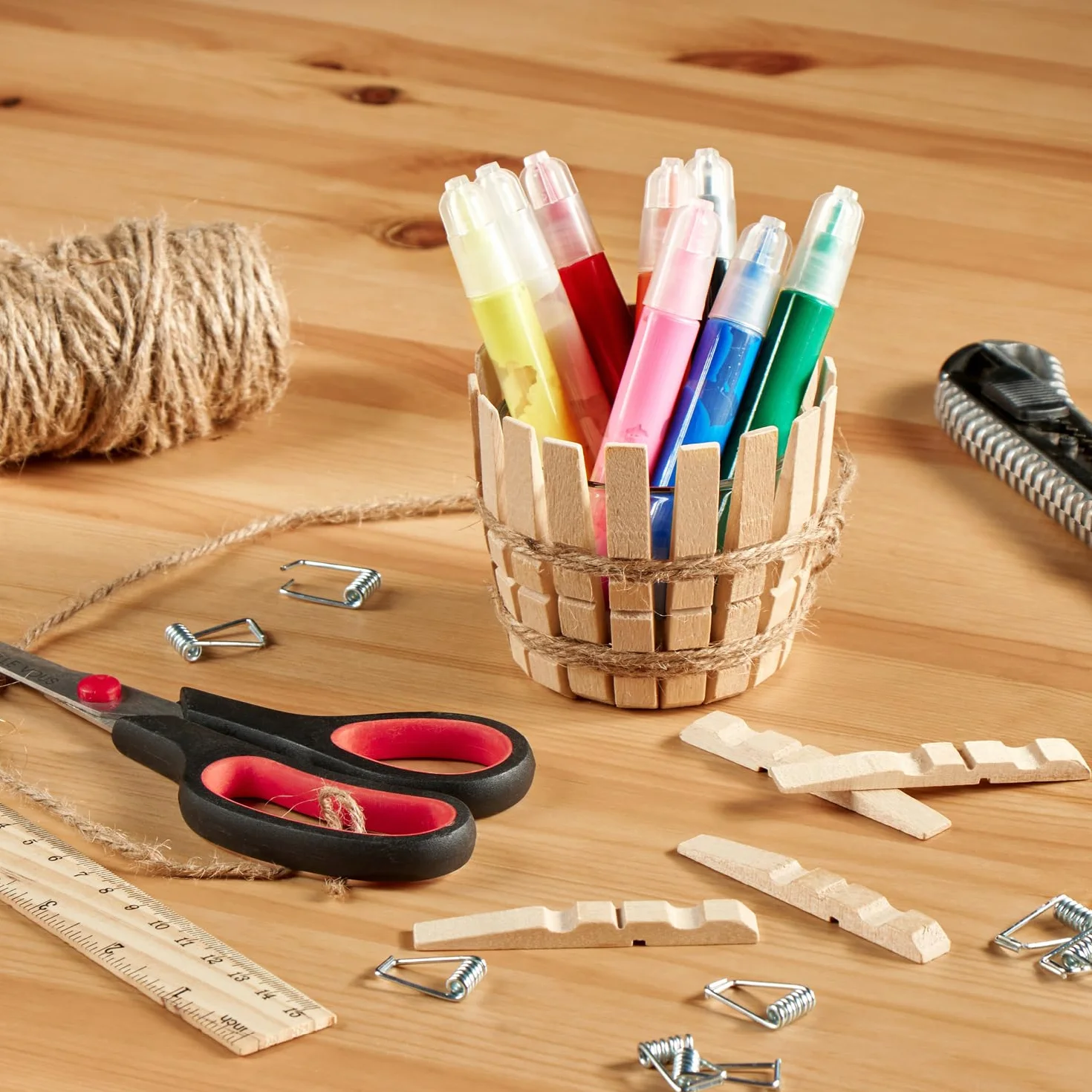 COM-FOUR® drewniane klamerki do bielizny 60 sztuk z drewna brzozowego