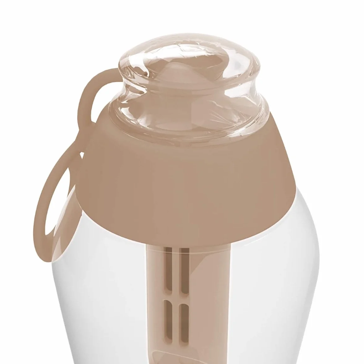 DAFI Butelka filtrująca Soft 500 ml Cappuccino - Wymienny filtr węglowy - Bez BPA, Usuwa smak i zapach chloru - Idealna do szkoły, pracy, na siłownię - Szczelny korek, Wyprodukowana w Europie