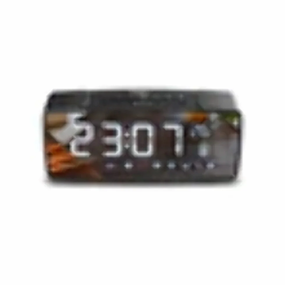 Green Blue GB200 radio z zegarkiem, radio z wyświetlaczem lustrzanym, termometrem, AUX-IN, czytnik kart SD, podwójny alarm, funkcja drzemki, 2200 mAh, UKW (czarny)