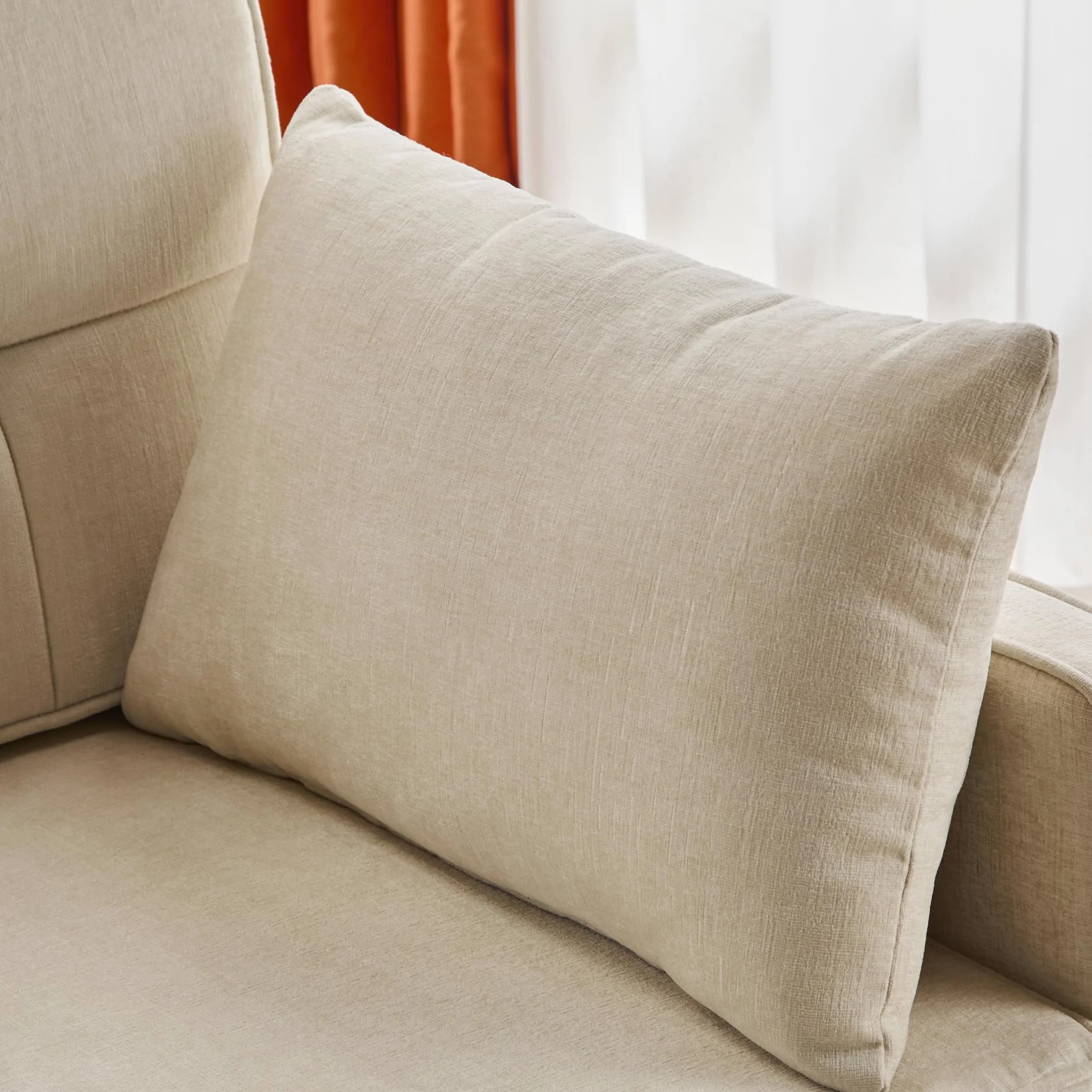 Sofa z funkcją spania 3 w 1 142x79x85 cm beżowa 2-osobowa z regulowanym oparciem