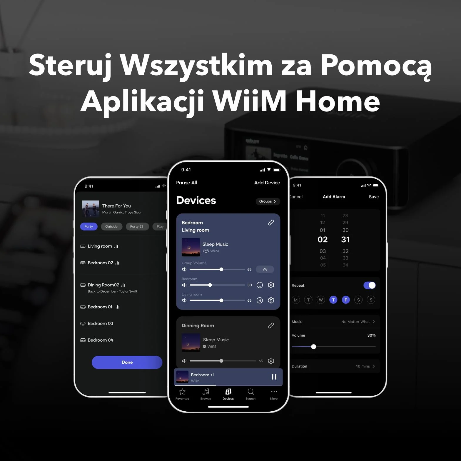WiiM Amp Ultra z Voice Remote 2 | 100W Wzmacniacz Strumieniowy z DAC ESS ES9039Q2M&Podwójnymi Wzmacniaczami TI TPA3255 | Wbudowany Korektor RoomFit&Ekran Dotykowy| Wejścia HDMI ARC, Optyczne&RCA|Szary