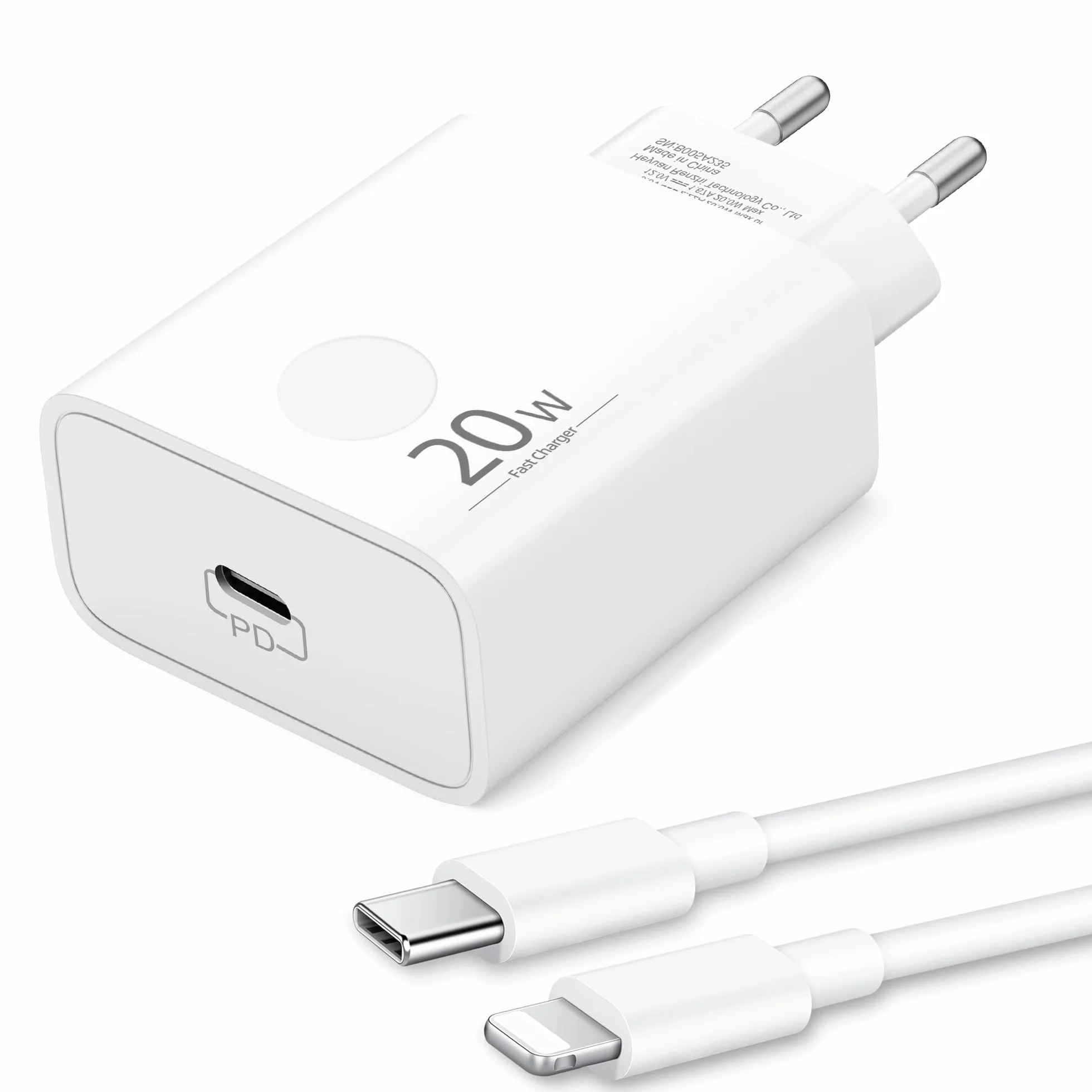 Ładowarka do iPhone 14 13 12 11 Pro Max Plus Mini SE XS XR X 8 7, Zasilacz USB-C 20W Szybka Ladowanie Adapter Wtyczka Gniazdo Type-C i Kabel 2m