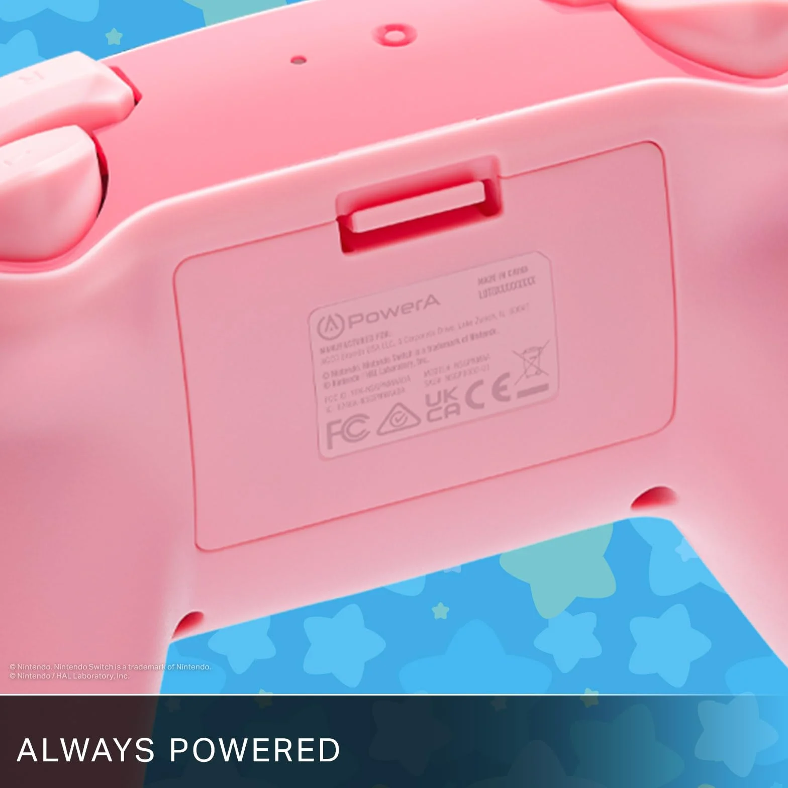 PowerA Kontroler bezprzewodowy do Nintendo Switch OLED - Kirby z pełną buzią, Gamepad Bluetooth, sterowanie ruchem, oficjalna licencja