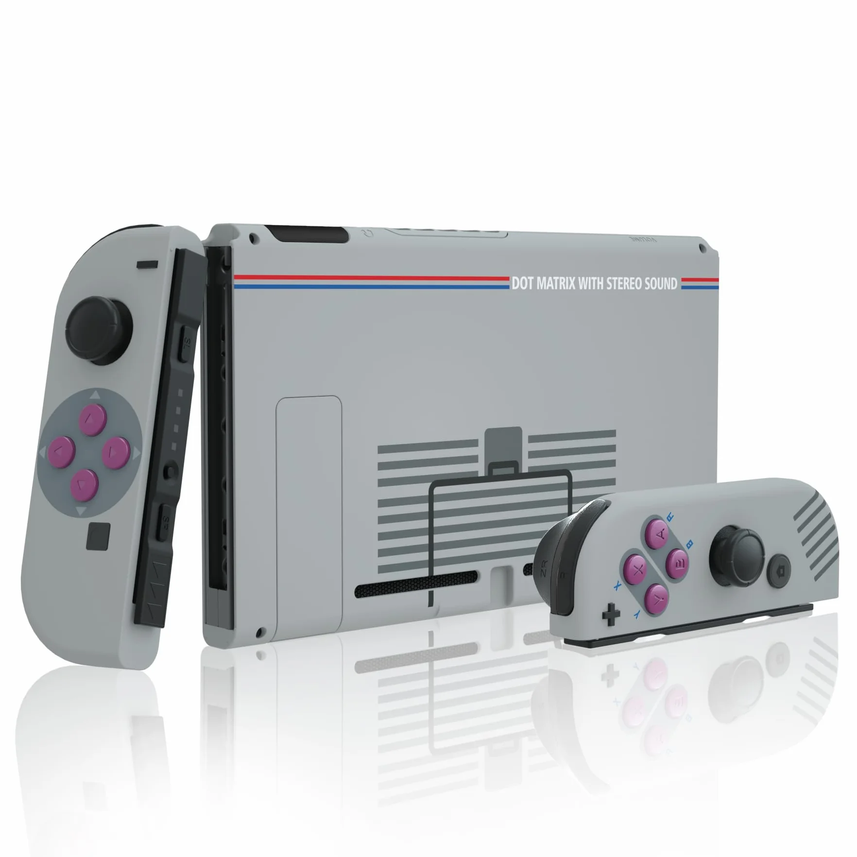 eXtremeRate Soft Touch Grip Płyta Tylna dla Nintendo Switch Konsoli, NS Joycon Handheld Controller Obudowa z Przyciskami, DIY Wymiana Shell dla Nintendo Switch - Klasyczny 1989 GB DMG-01