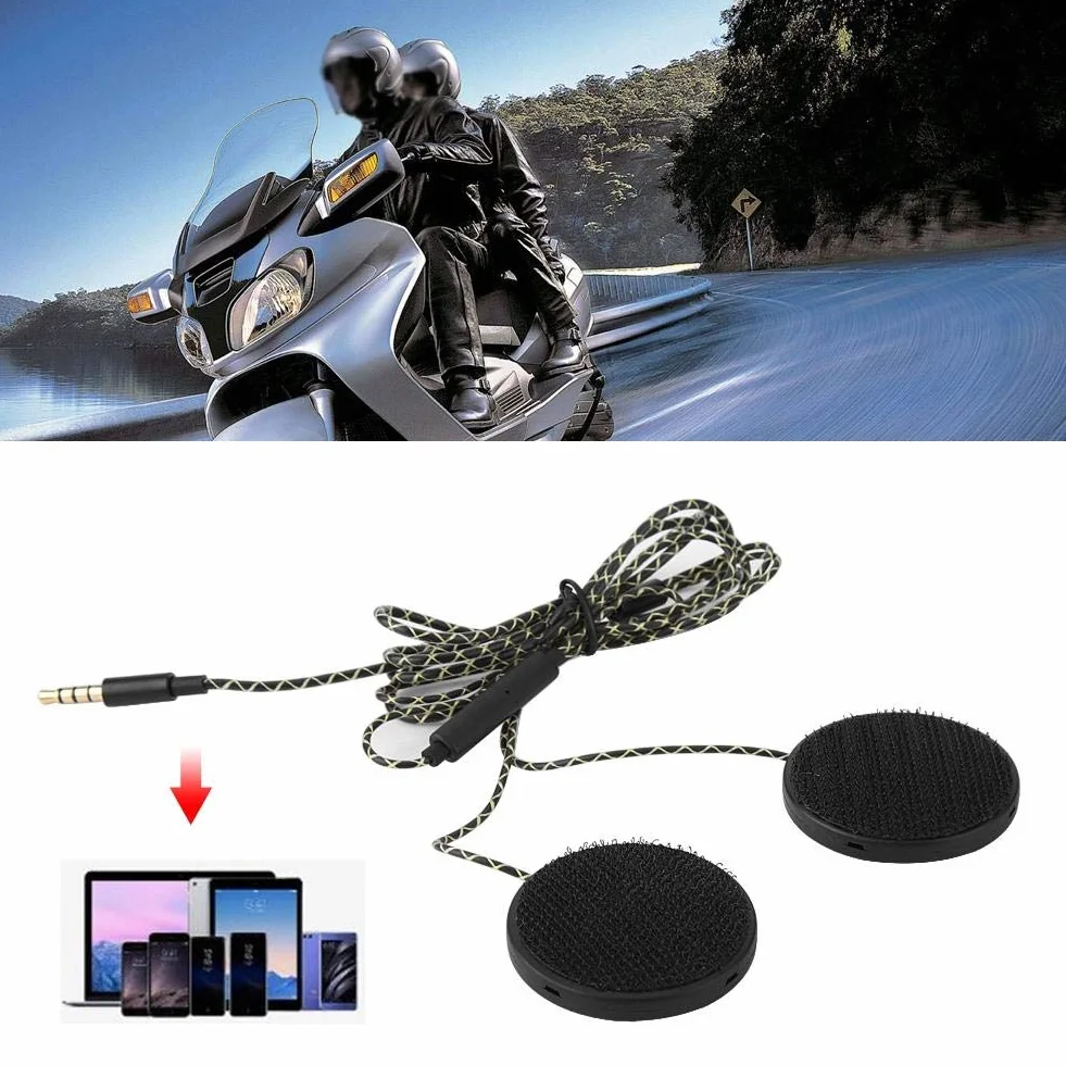 Słuchawki na kask, długość kabla 1,2 m / 3,9 stopy Zestaw słuchawkowy do kasku motocyklowego Głośniki słuchawkowe Obsługa połączeń w trybie głośnomówiącym